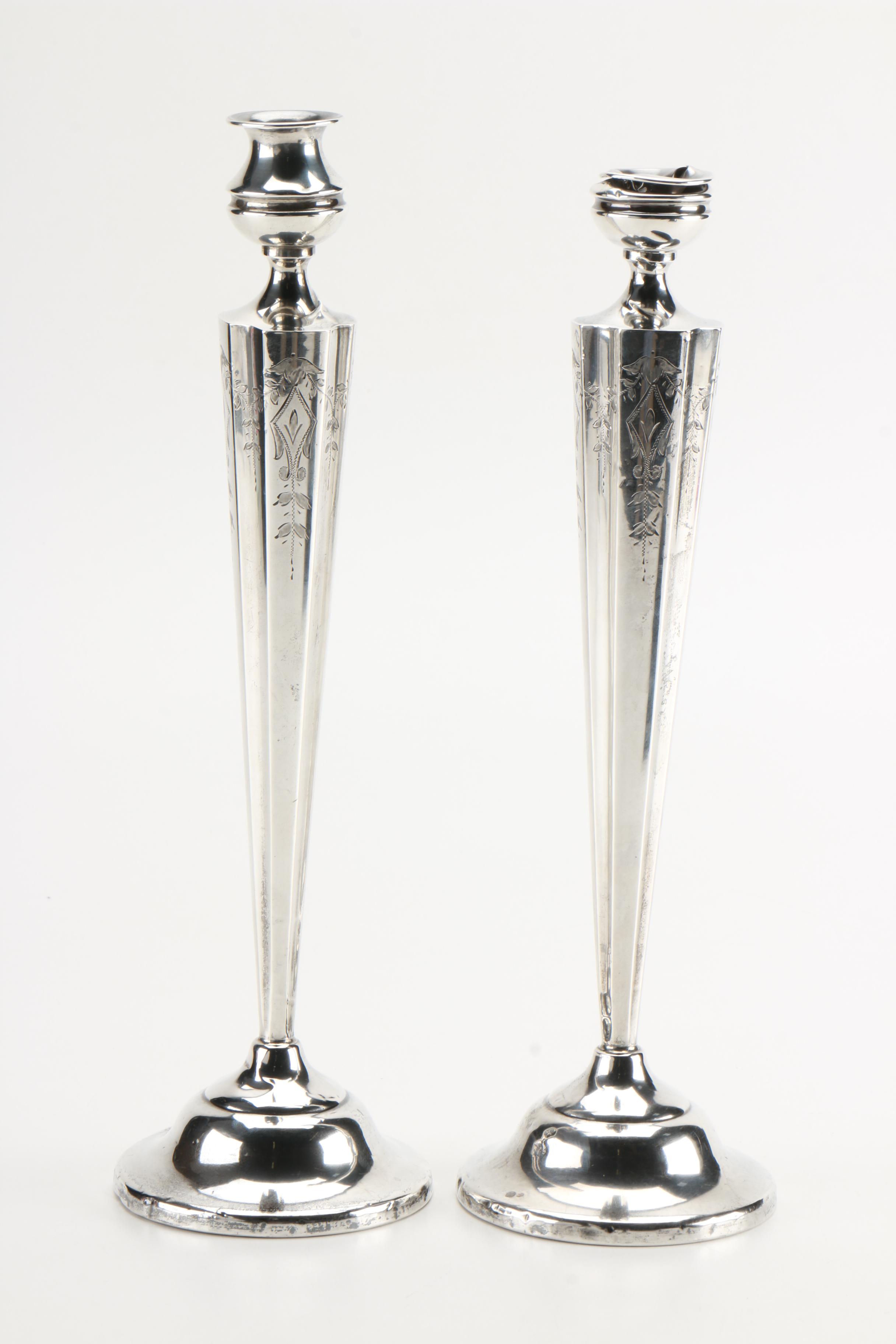 J. Wagner & Son Weighted Sterling Candlesticks