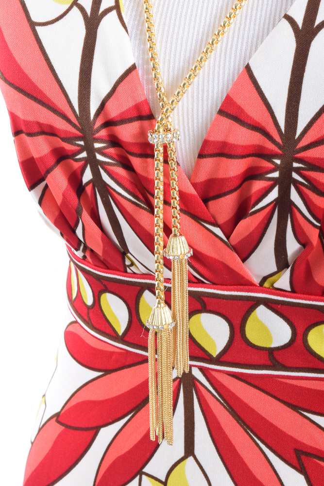 Tony Burch Silk Dress and Necklace