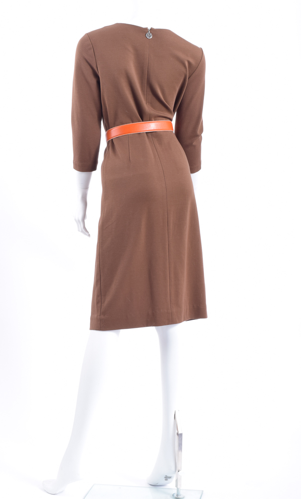 Tori Burch Pleated Dress with Cortina Polo Style Italian Leather Belt