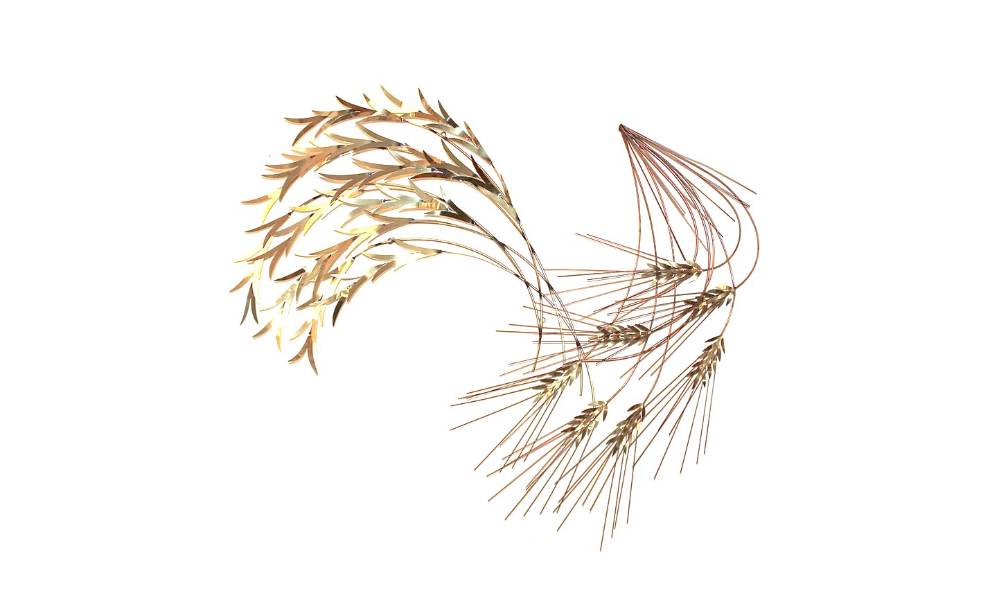 Two Curtis Jere Wall Hanging Foliate Sculptures