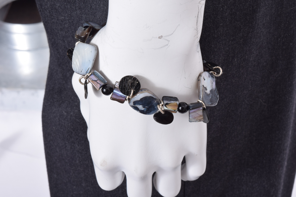 Pam McMahon and Merona Taupe Outfit with Bracelet