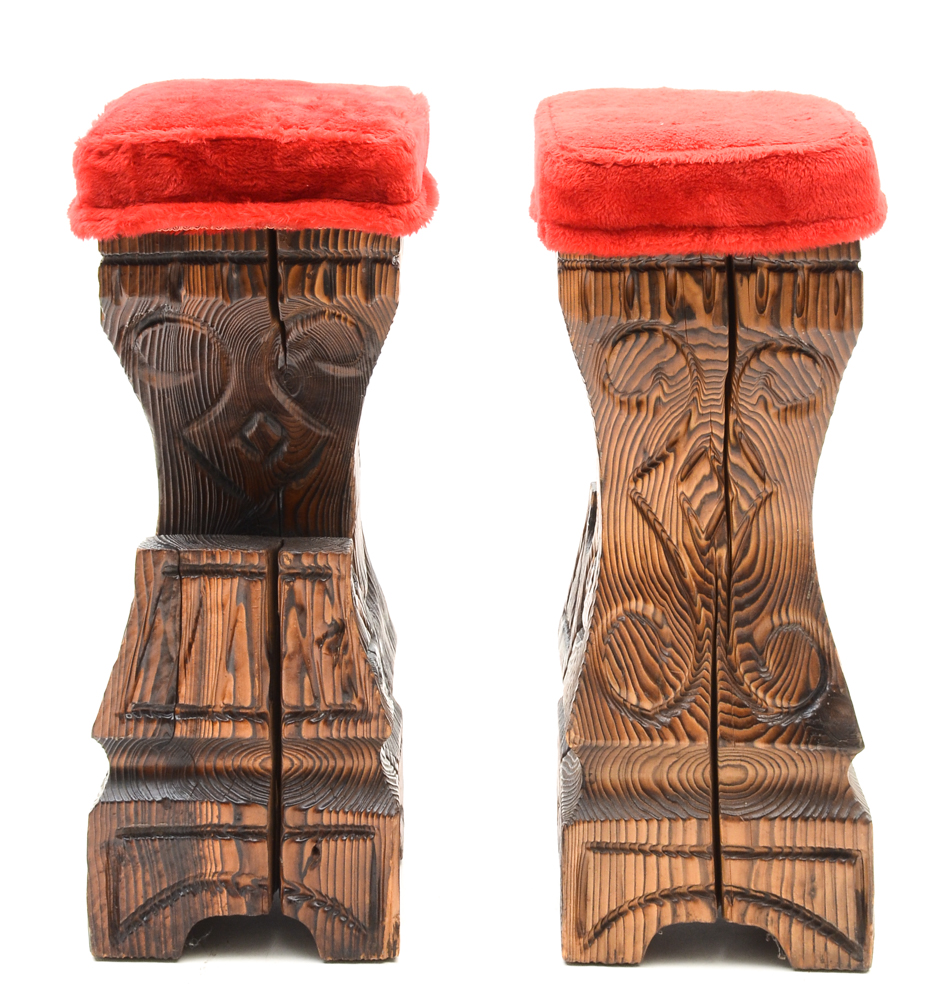 Six Vintage Tiki Stools