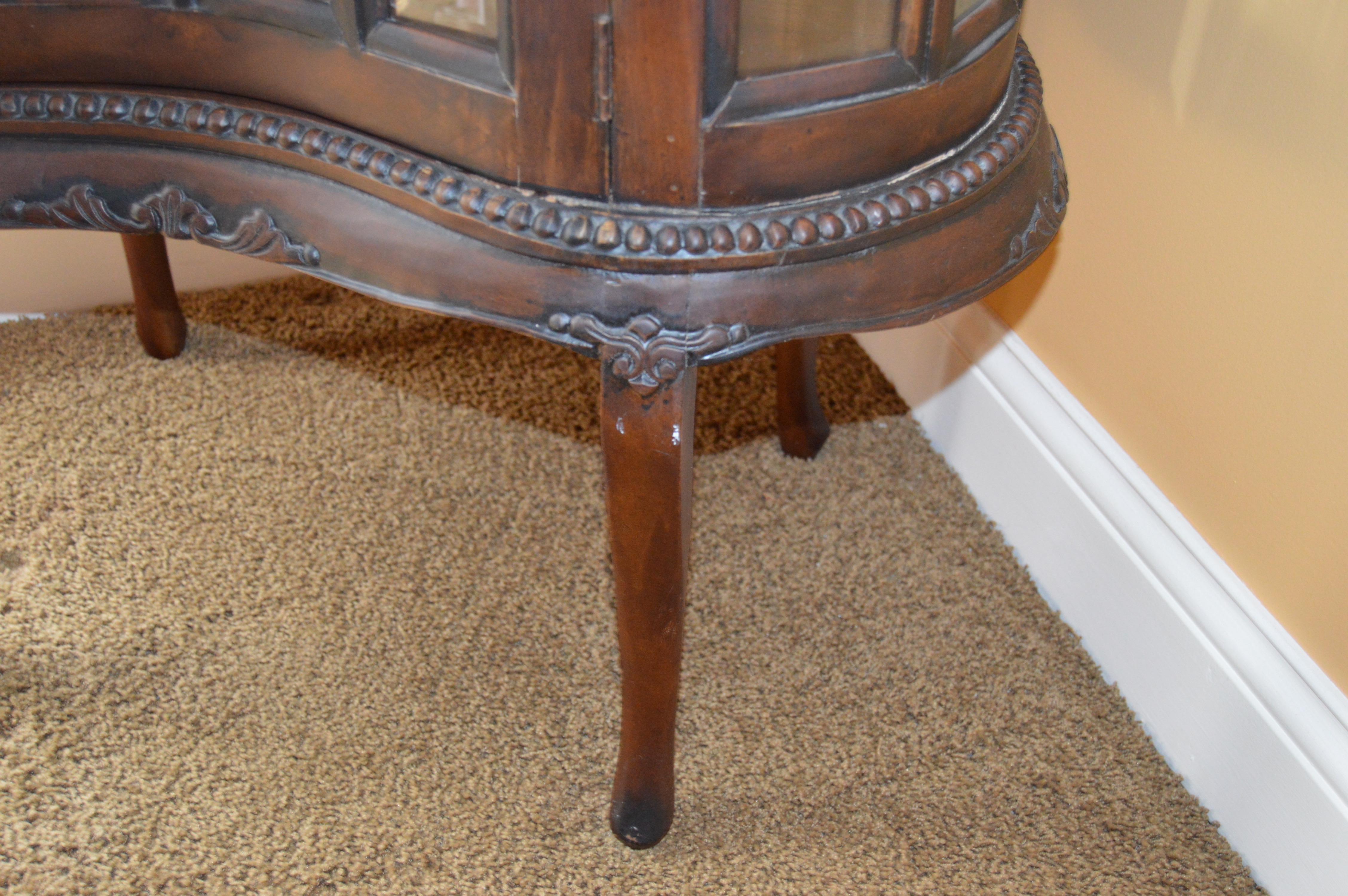 Vintage Kidney Shaped Display Cabinet with Removable Tray