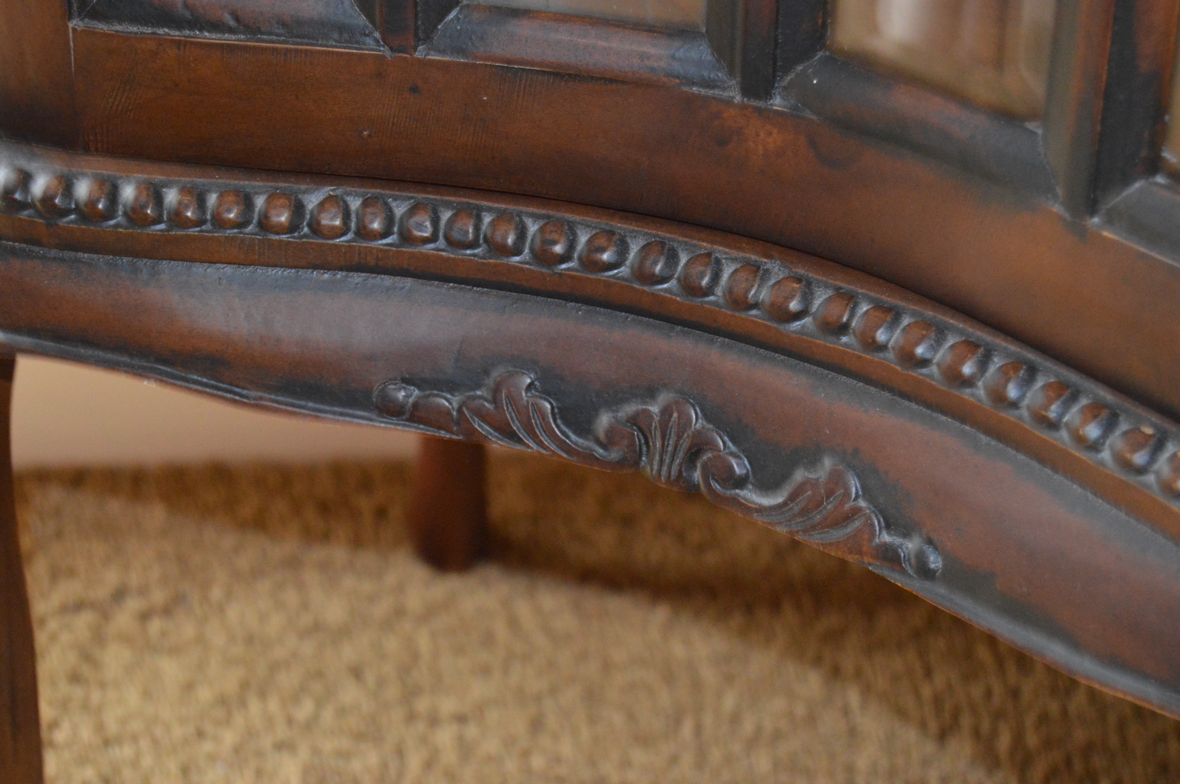 Vintage Kidney Shaped Display Cabinet with Removable Tray