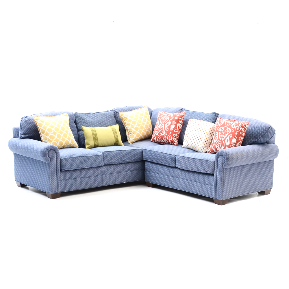 Calico Corners Blue Sectional Sofa