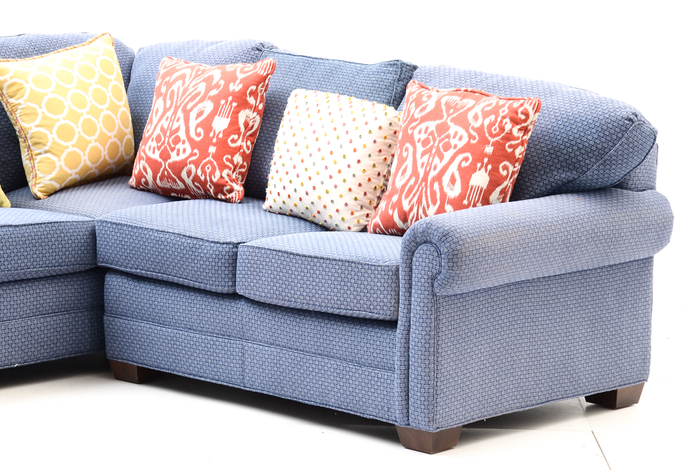 Calico Corners Blue Sectional Sofa