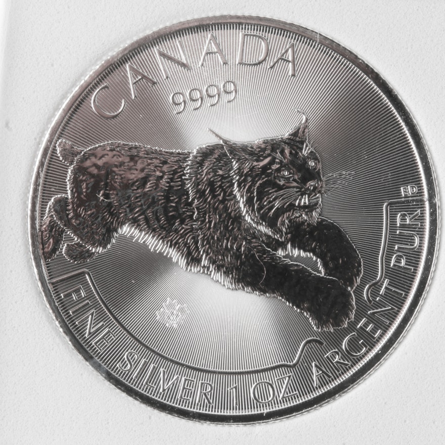 2017 Canadian $5 Lynx Predator Series One Troy Ounce Silver Bullion Coin