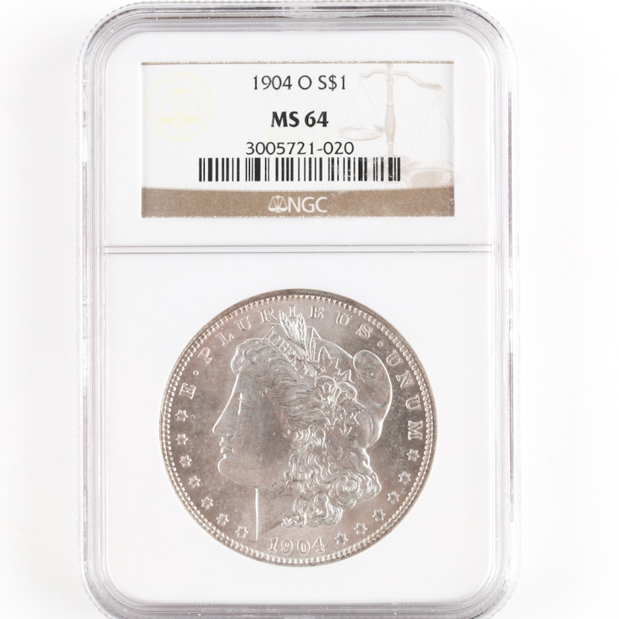 Graded MS64 (By NGC) 1904 O Silver Morgan Dollar