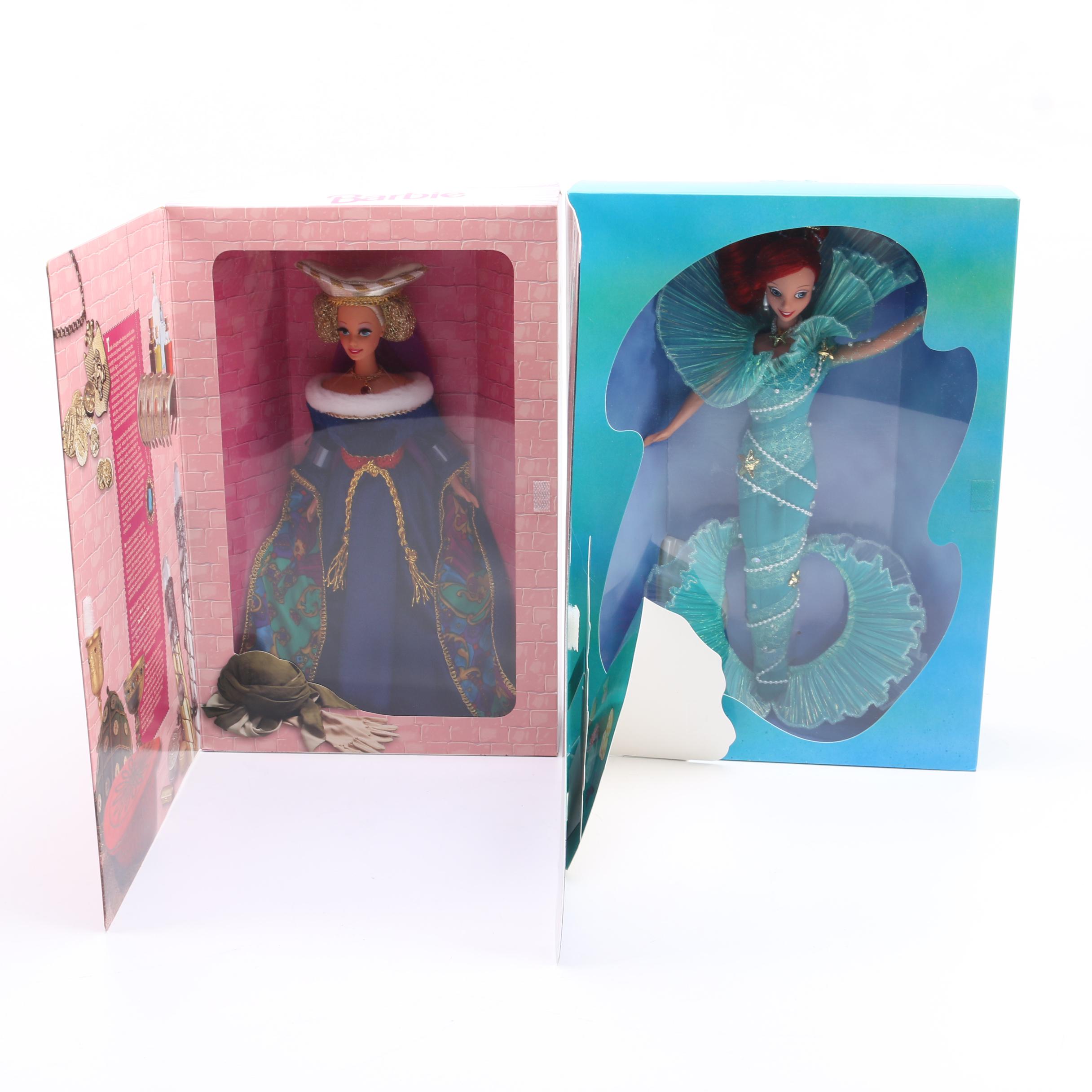 Assorted Themed Barbies including Disney's Little Mermaid