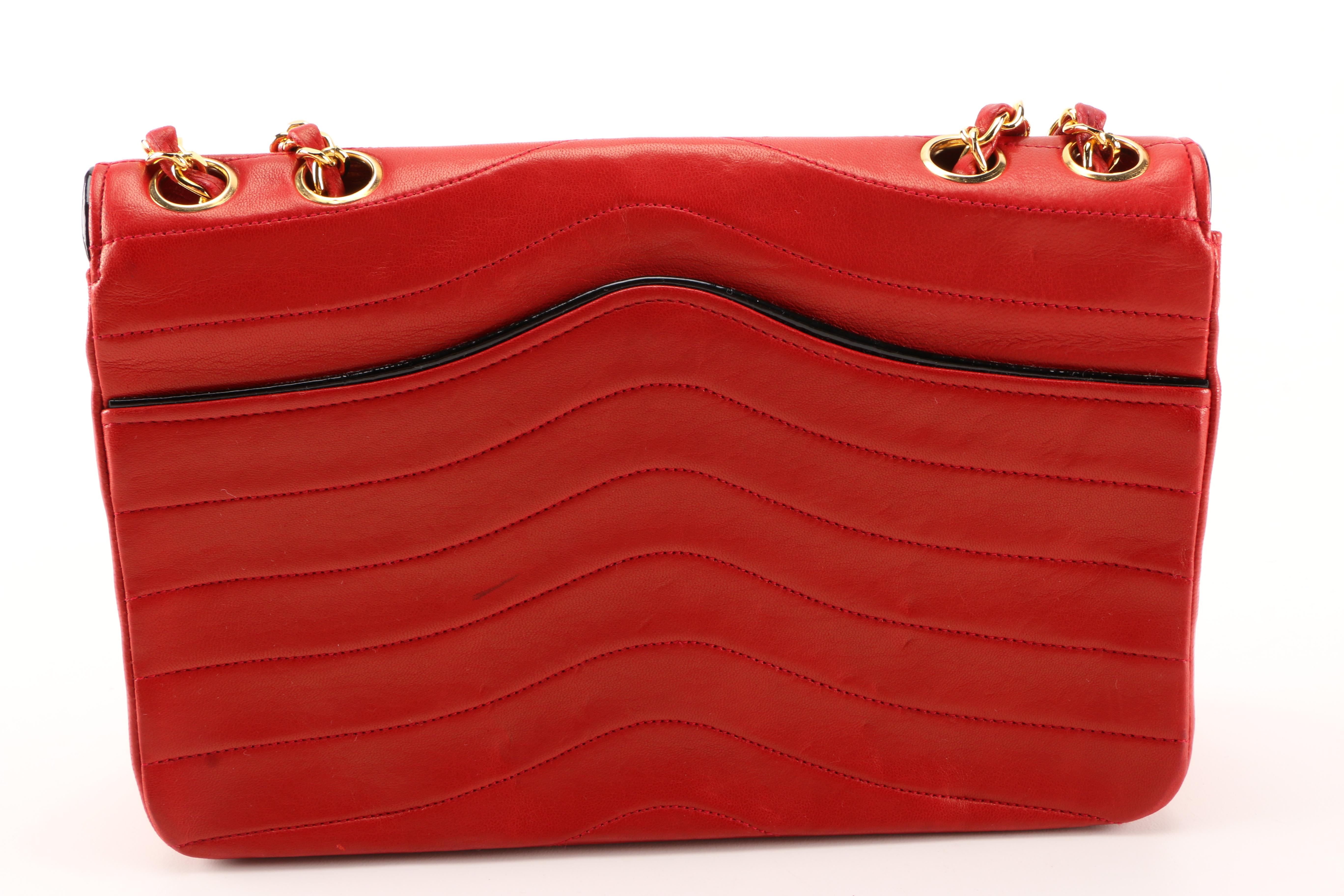 Chanel Red Leather Flap Bag