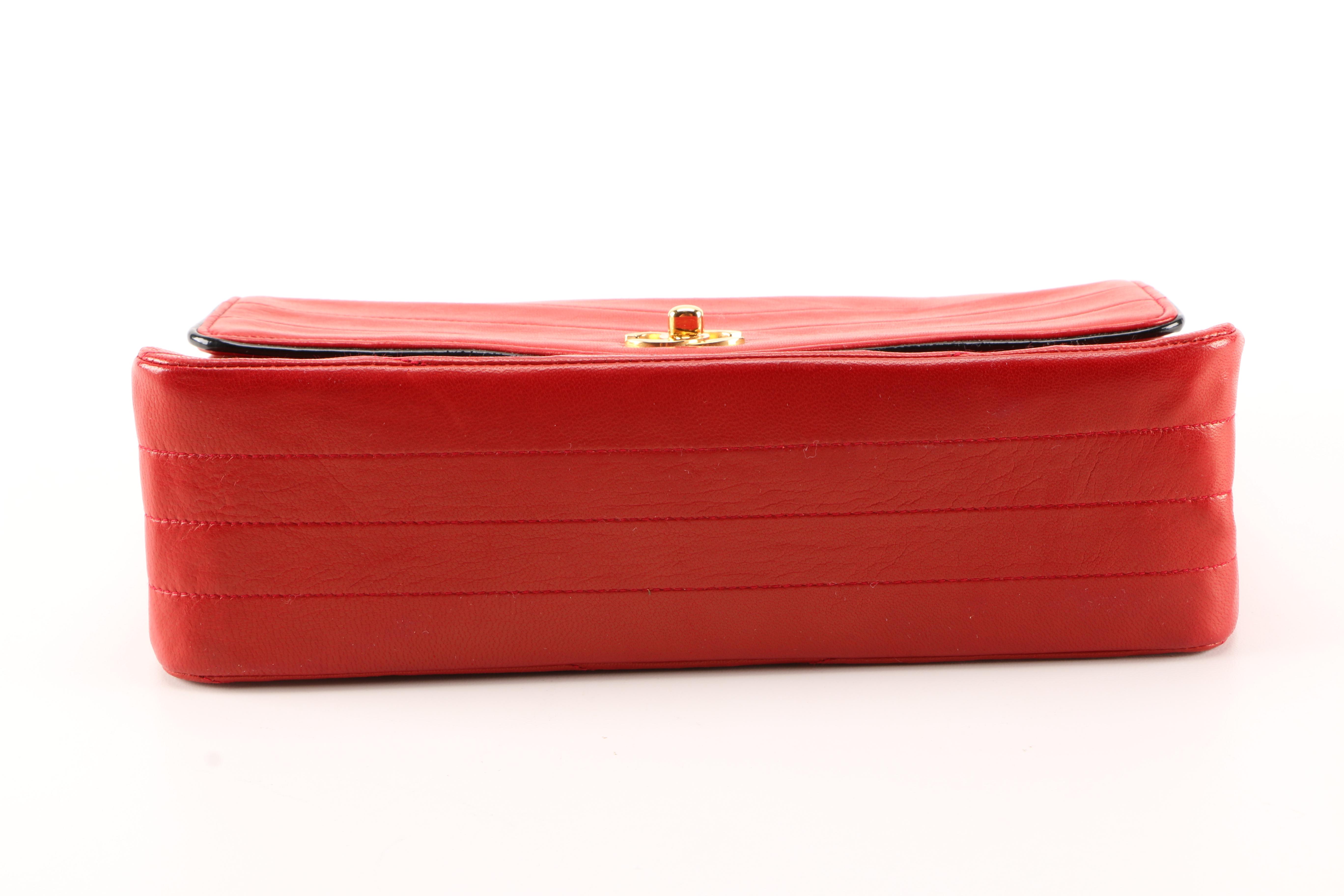 Chanel Red Leather Flap Bag