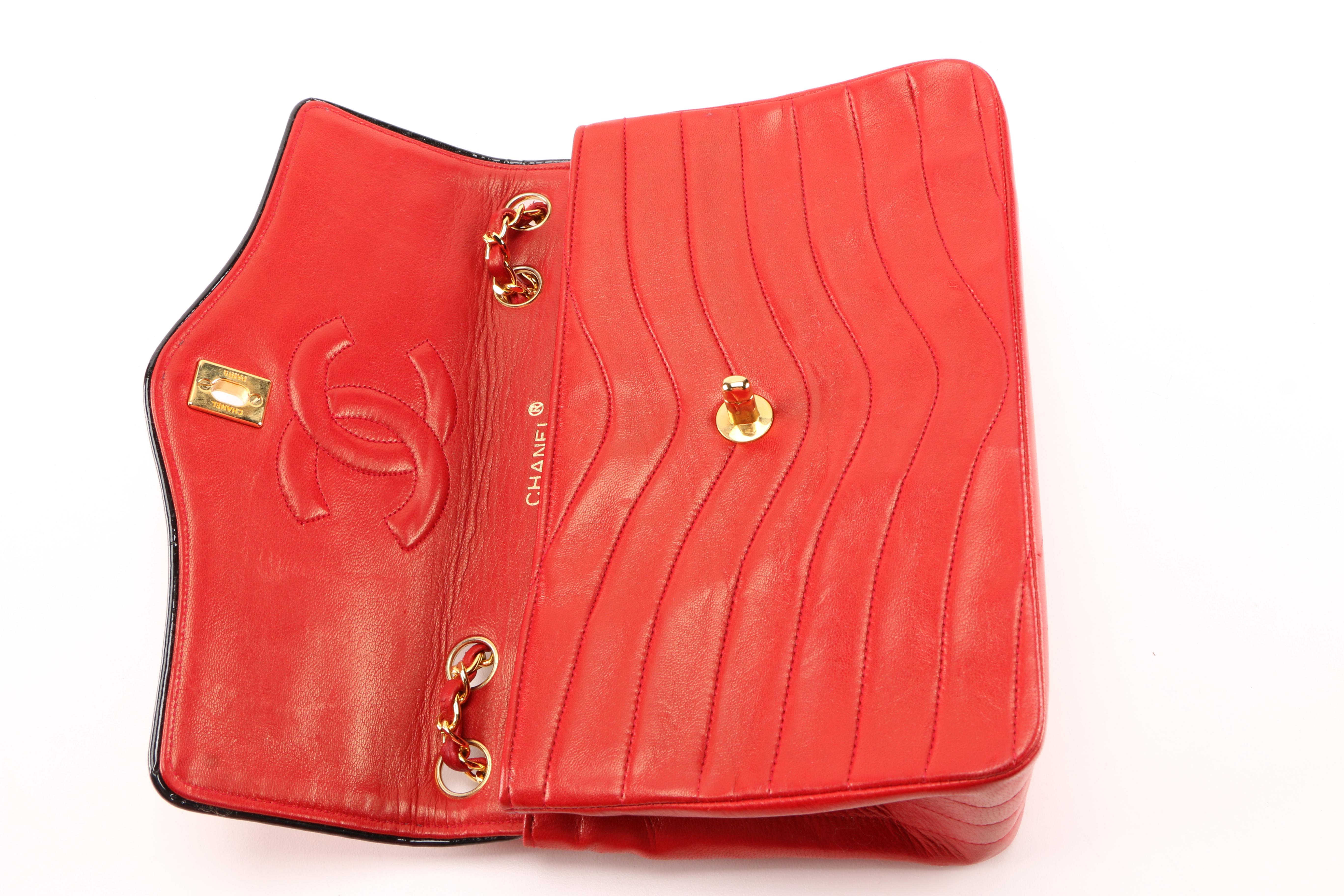 Chanel Red Leather Flap Bag