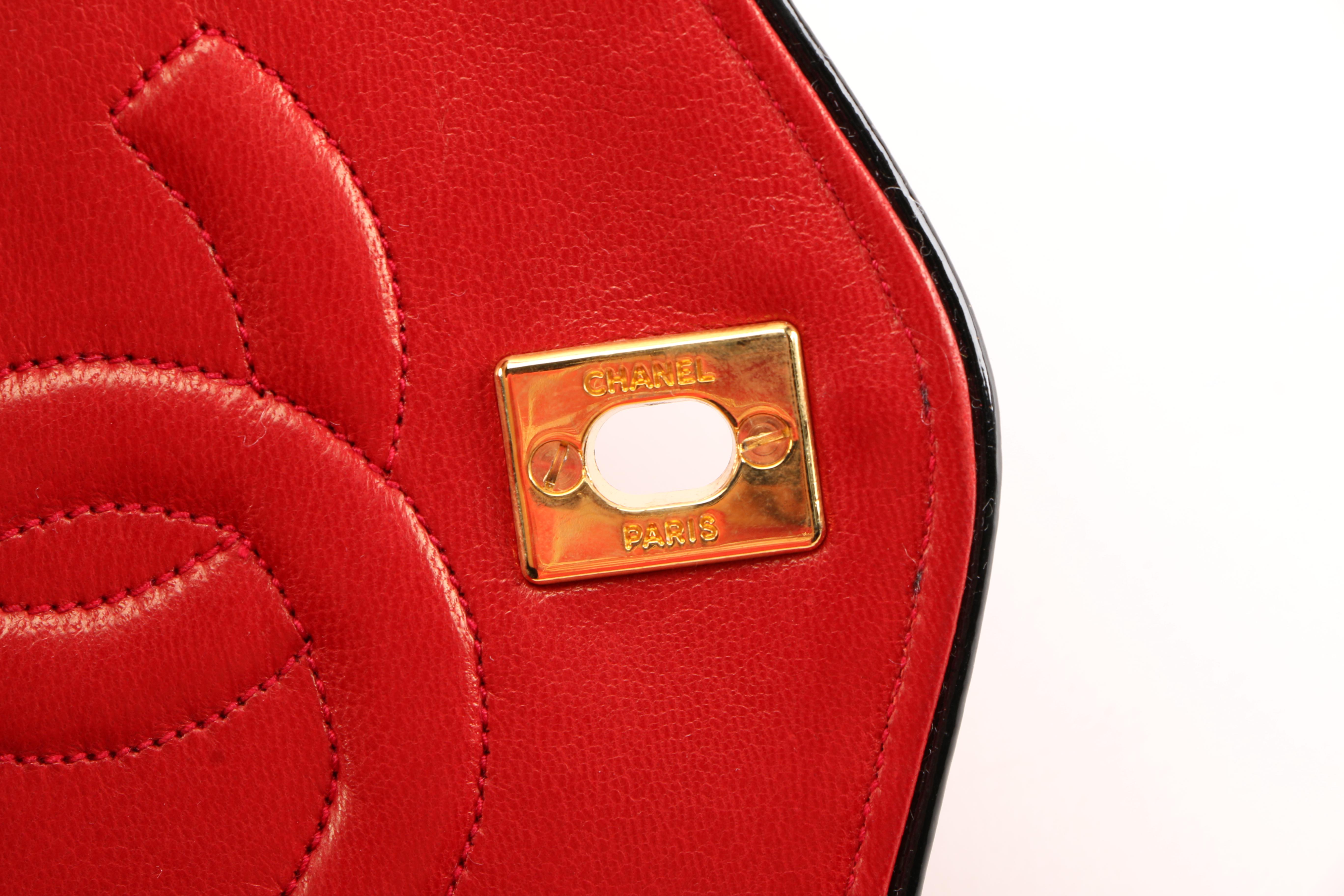 Chanel Red Leather Flap Bag