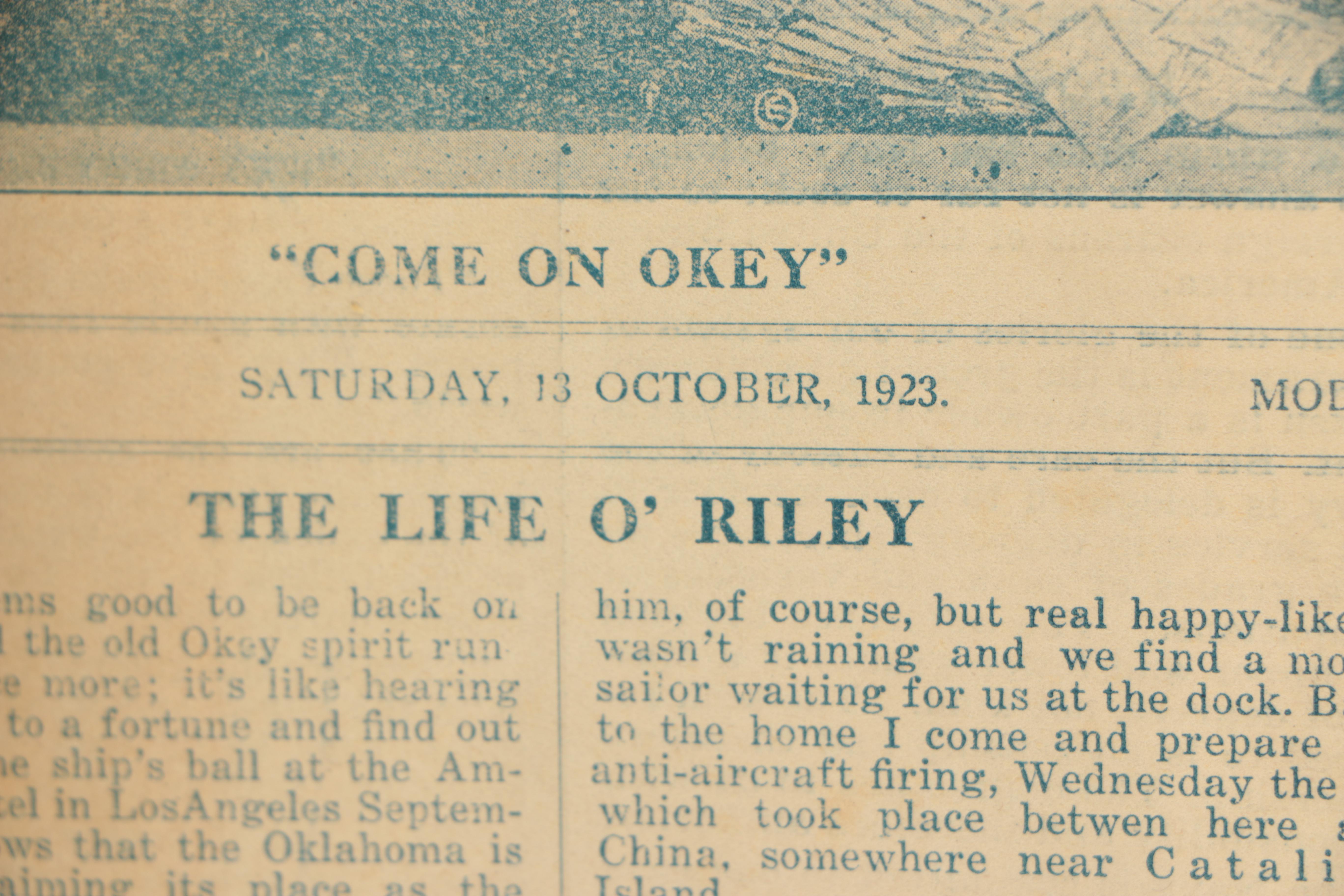 U.S.S. Oklahoma "Sea Bag" Ephemera