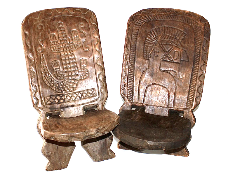 Pair of African Birthing Chairs