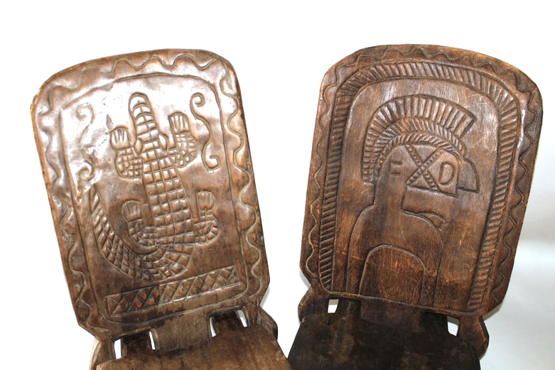 Pair of African Birthing Chairs