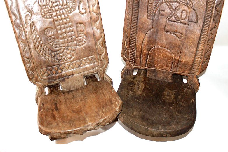 Pair of African Birthing Chairs
