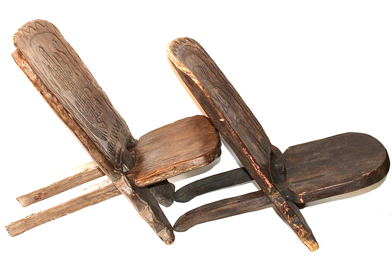 Pair of African Birthing Chairs