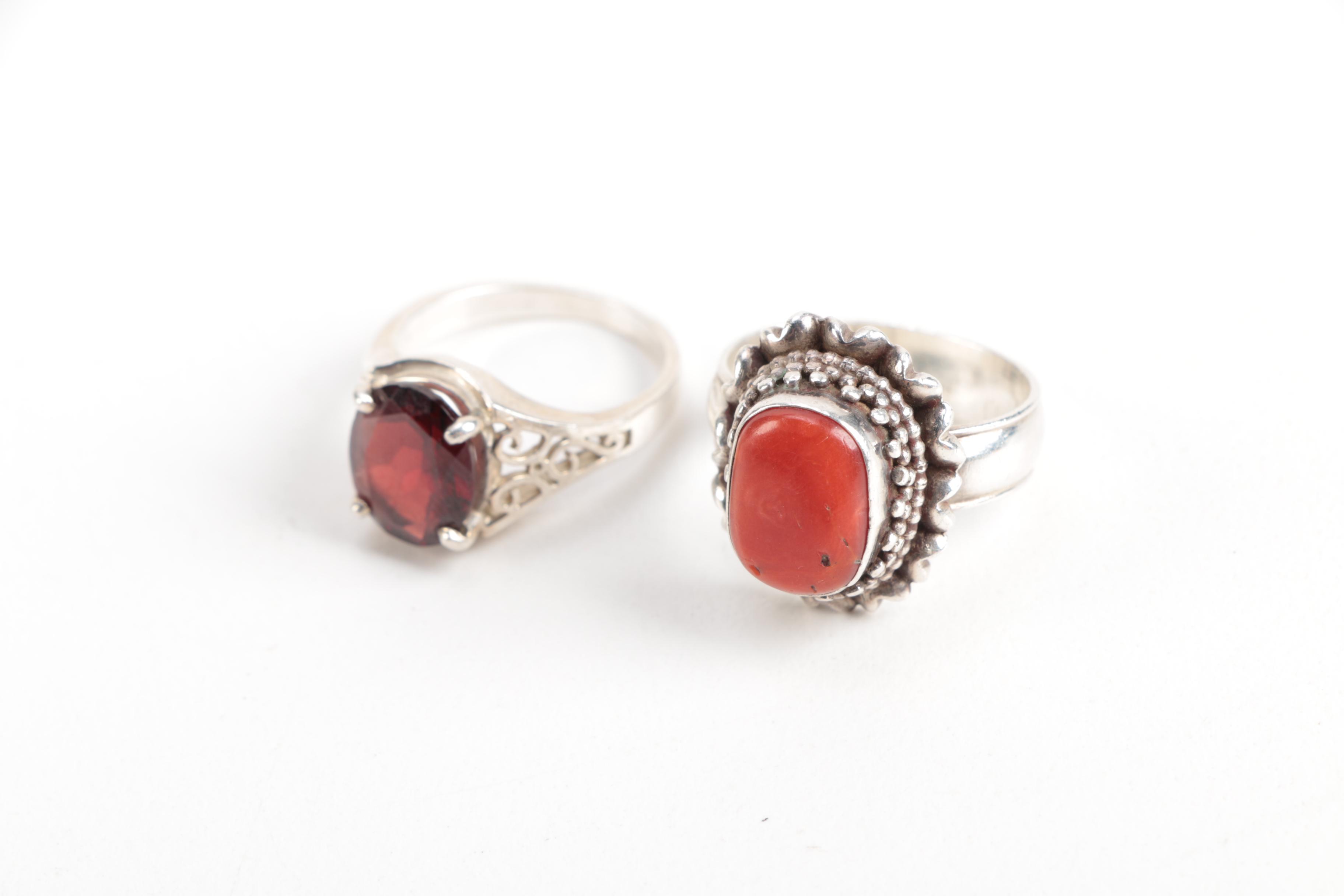 Sterling Silver Gemstone Rings