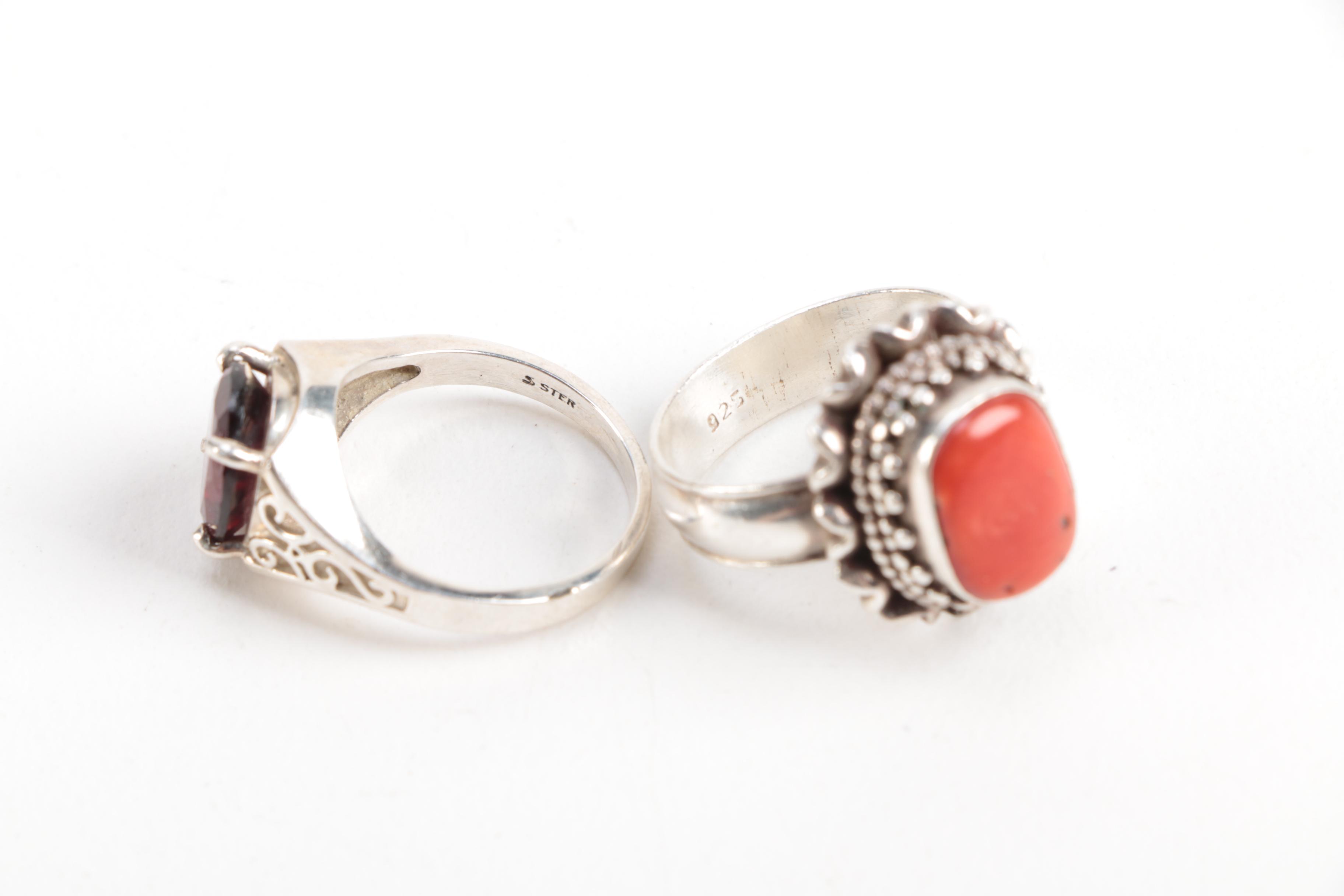 Sterling Silver Gemstone Rings