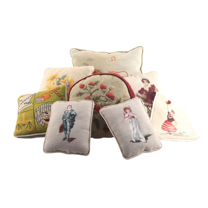 Collection of Vintage Needlepoint Pillows