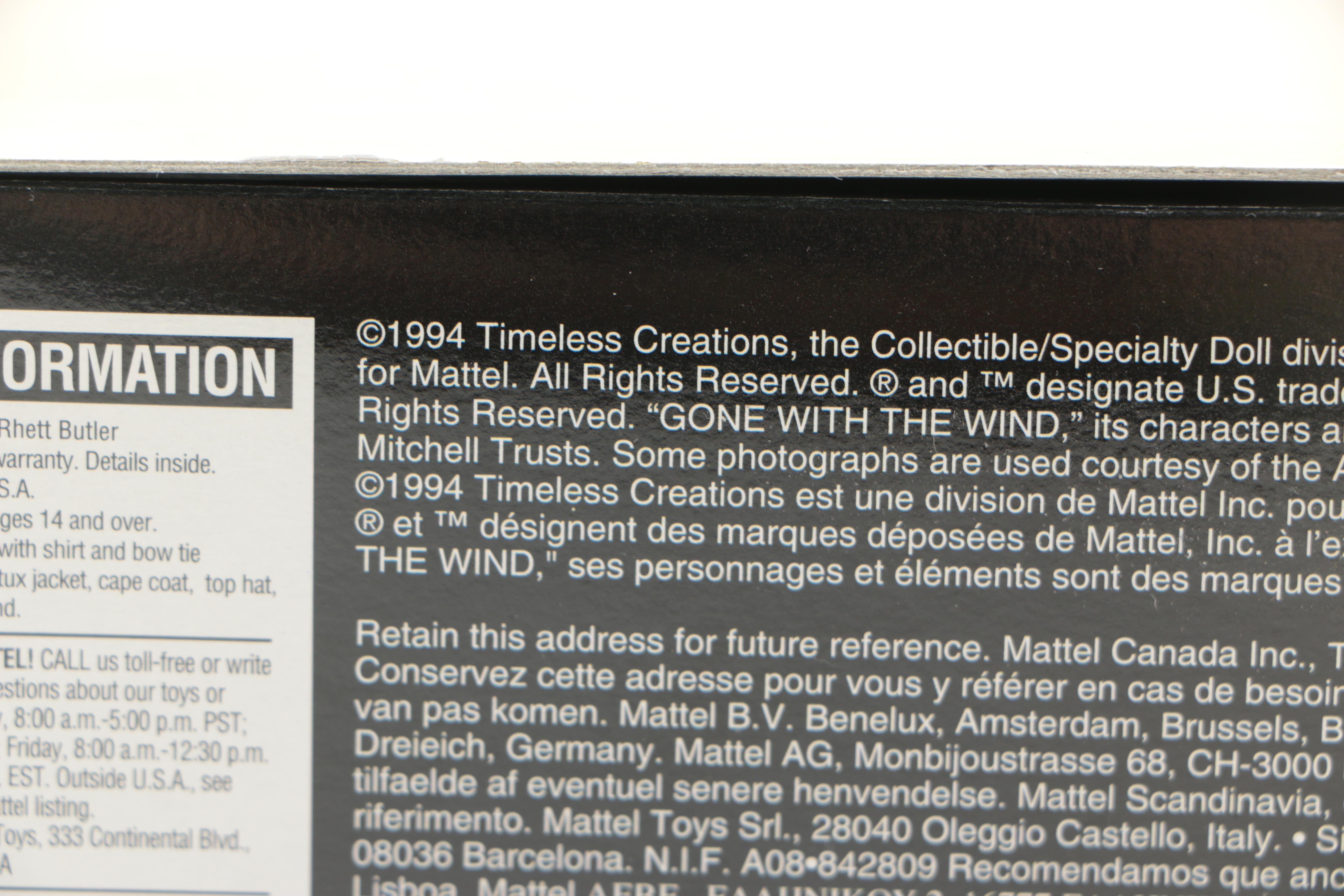 1994 Rhett Butler "Gone With the Wind" Ken Doll