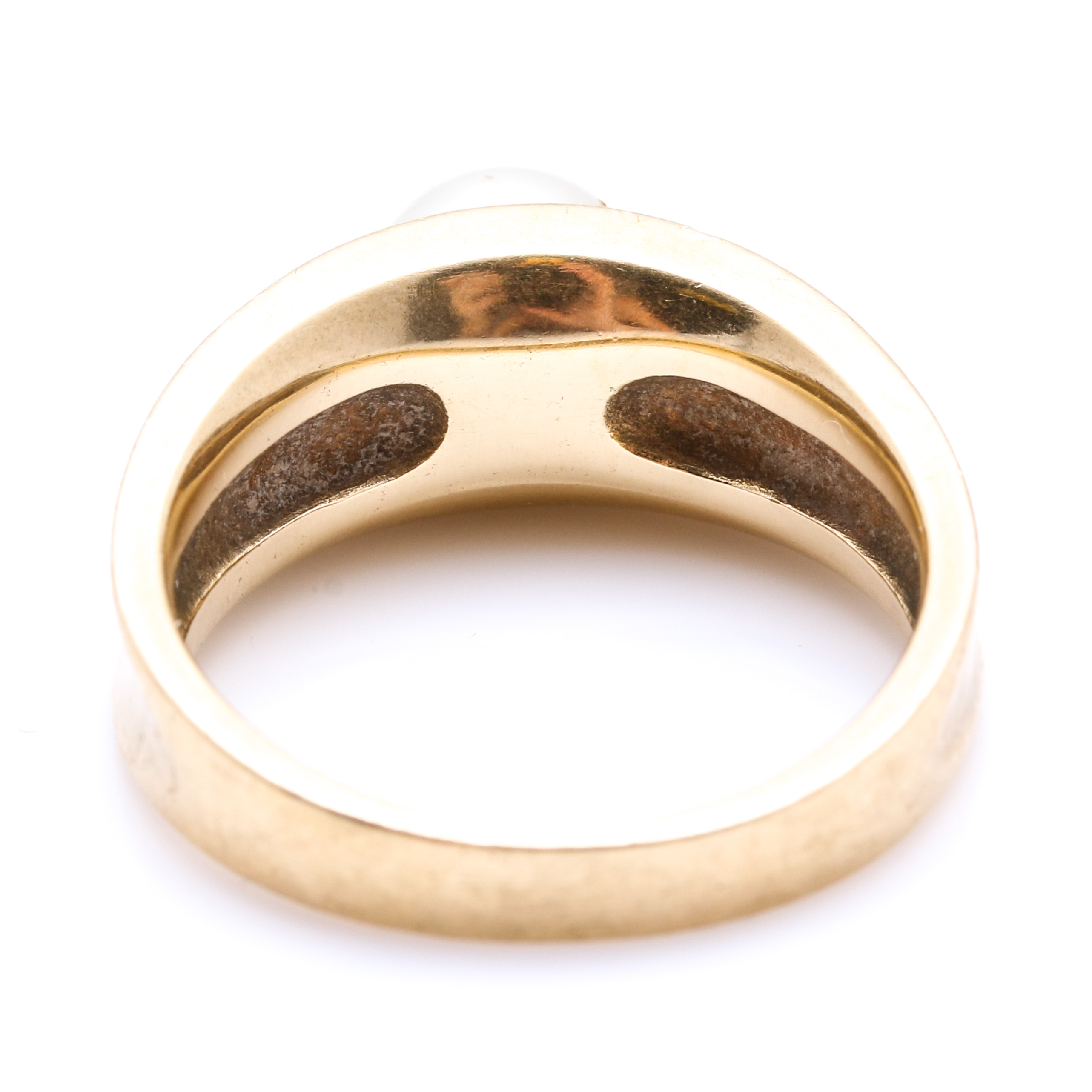 18K Yellow Gold Cultured Pearl Ring