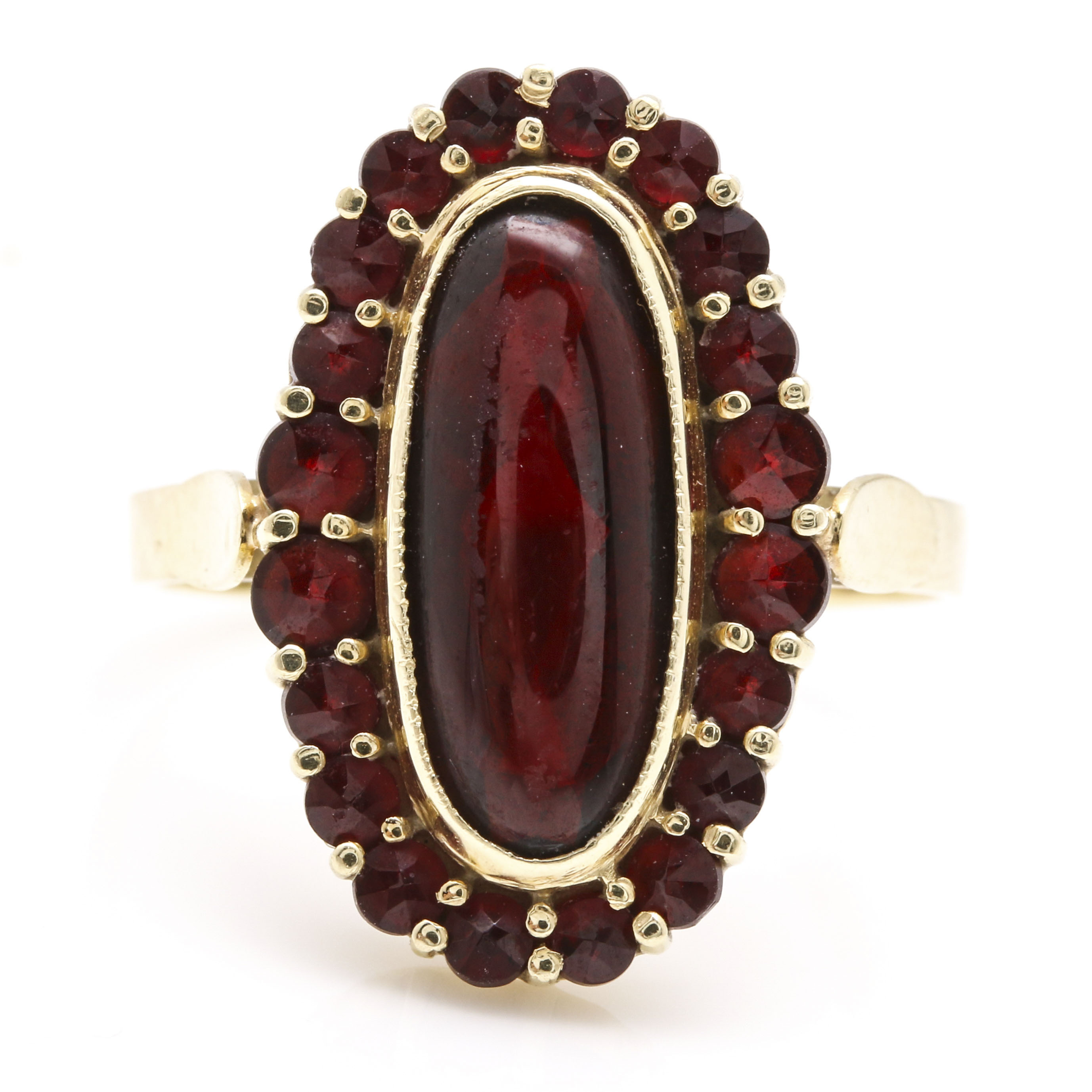 14K Yellow Gold Garnet Ring
