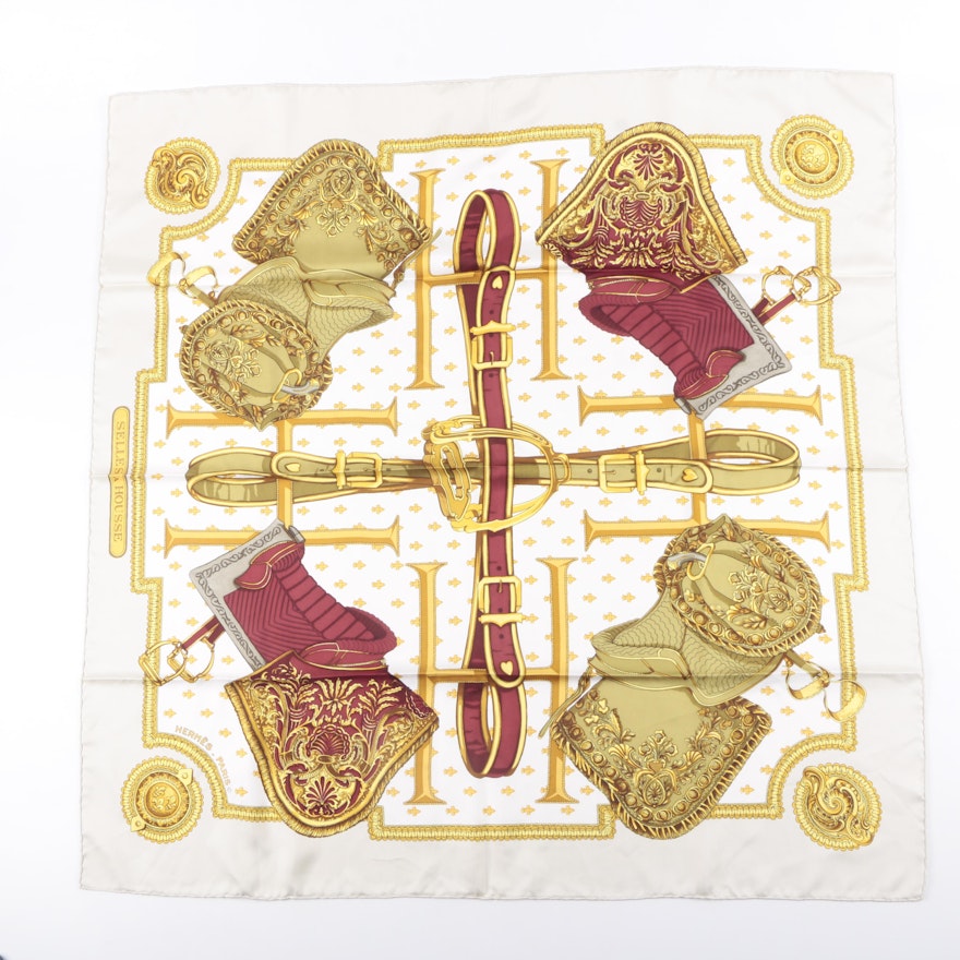 Hermès "Selles A Housse" Silk Scarf