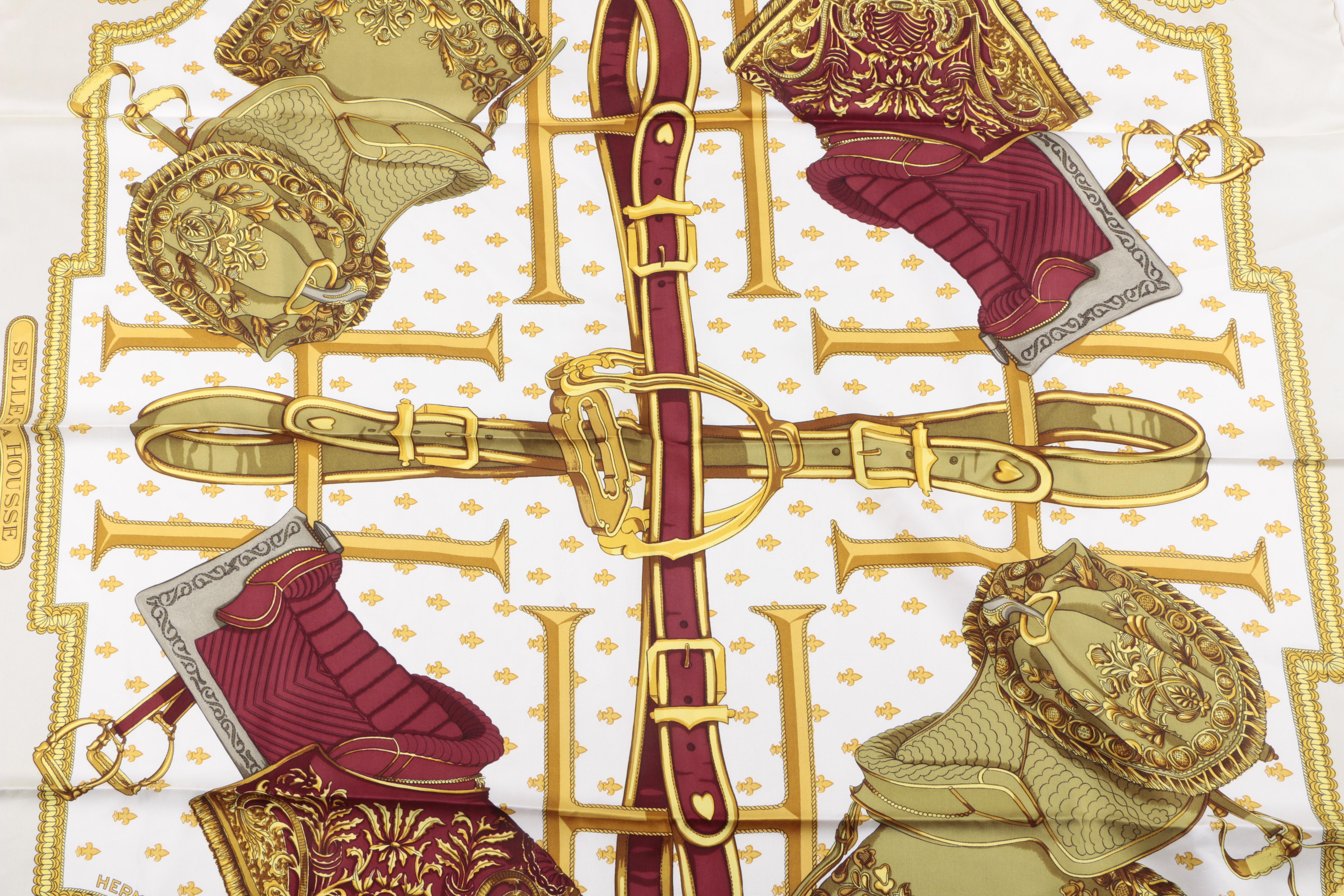 Hermès "Selles A Housse" Silk Scarf