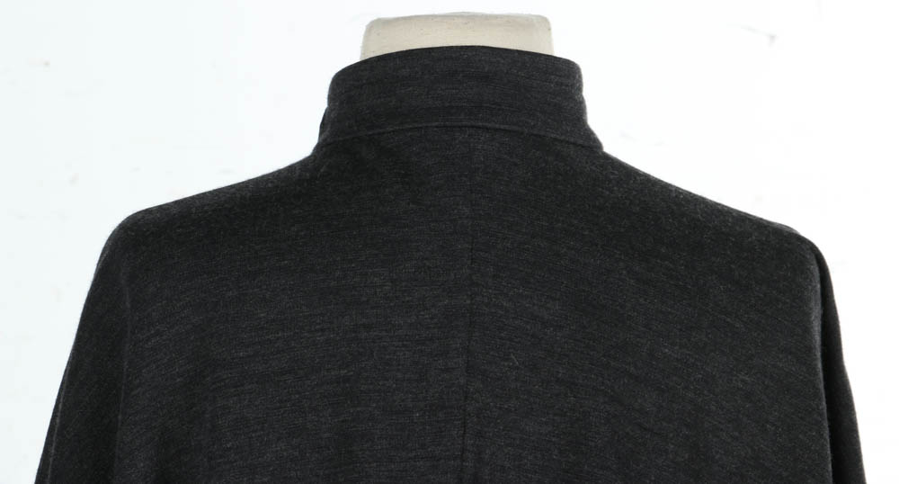 Hermès Deep Heather Gray Wool Cape with Coordinating Gloves