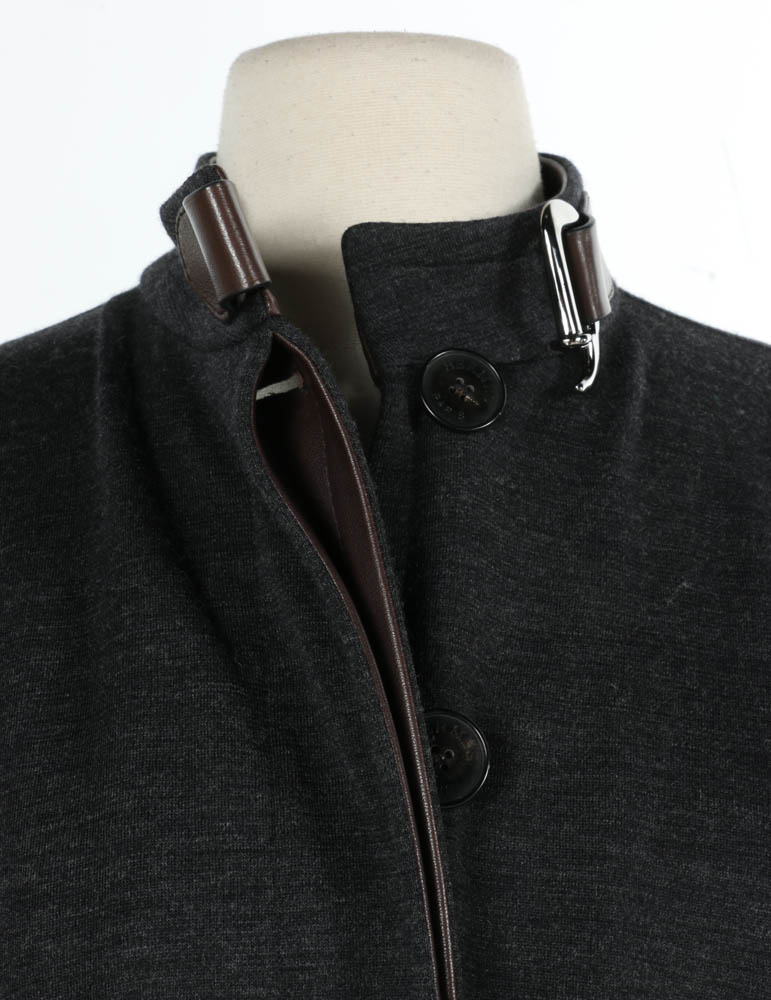 Hermès Deep Heather Gray Wool Cape with Coordinating Gloves