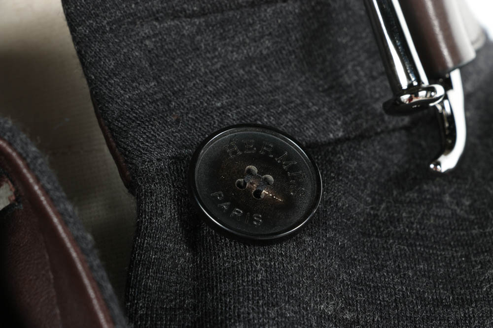 Hermès Deep Heather Gray Wool Cape with Coordinating Gloves