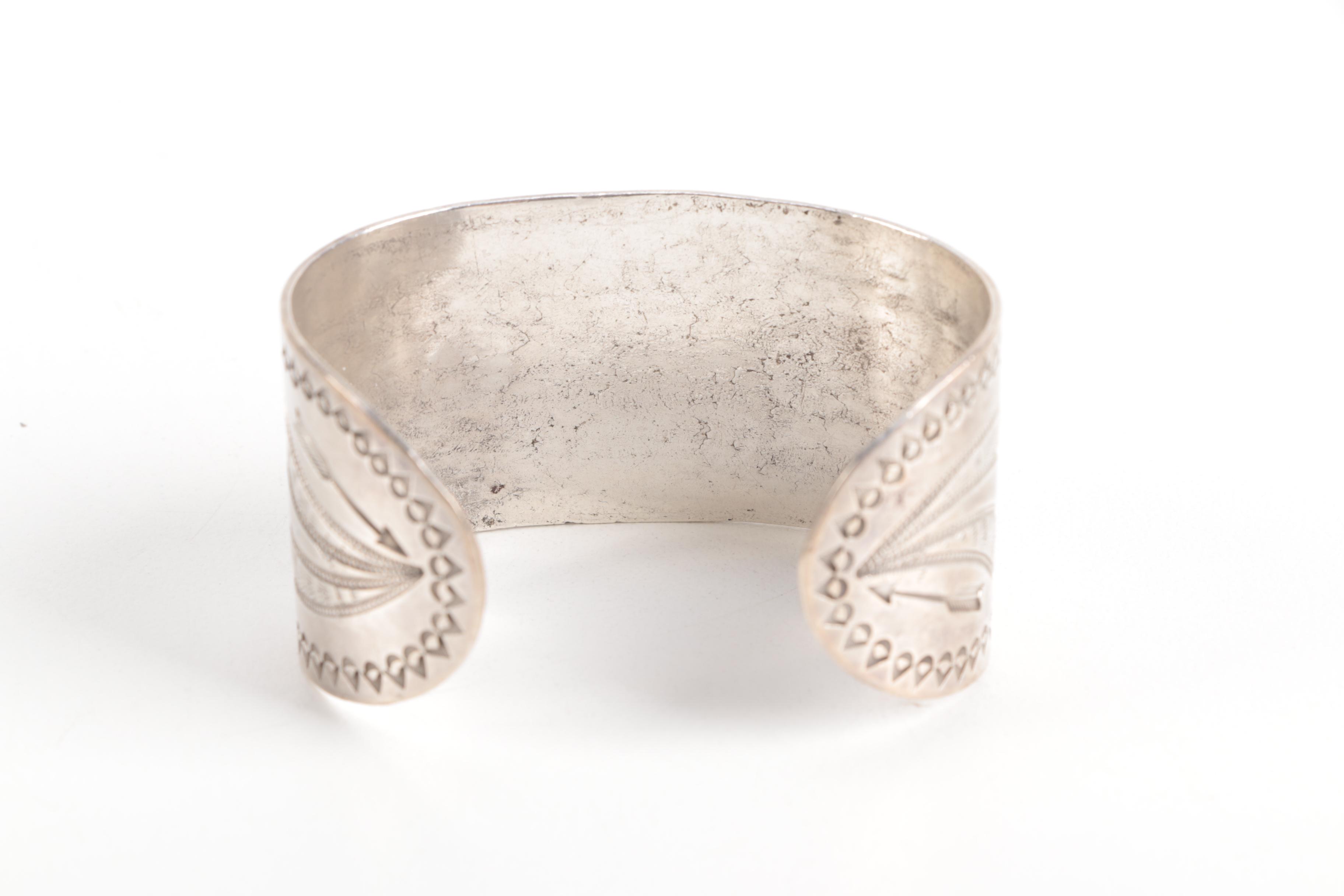 Southwestern Sterling and Turquoise Cuff Bracelets