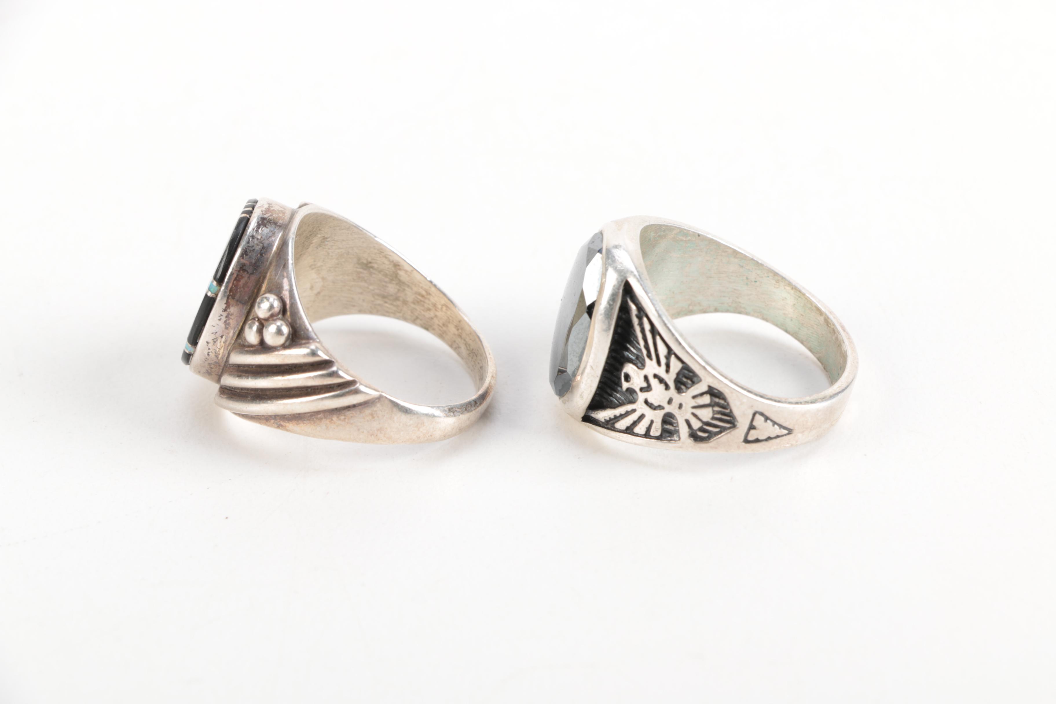 Southwestern Style Sterling Silver Gemstone Rings