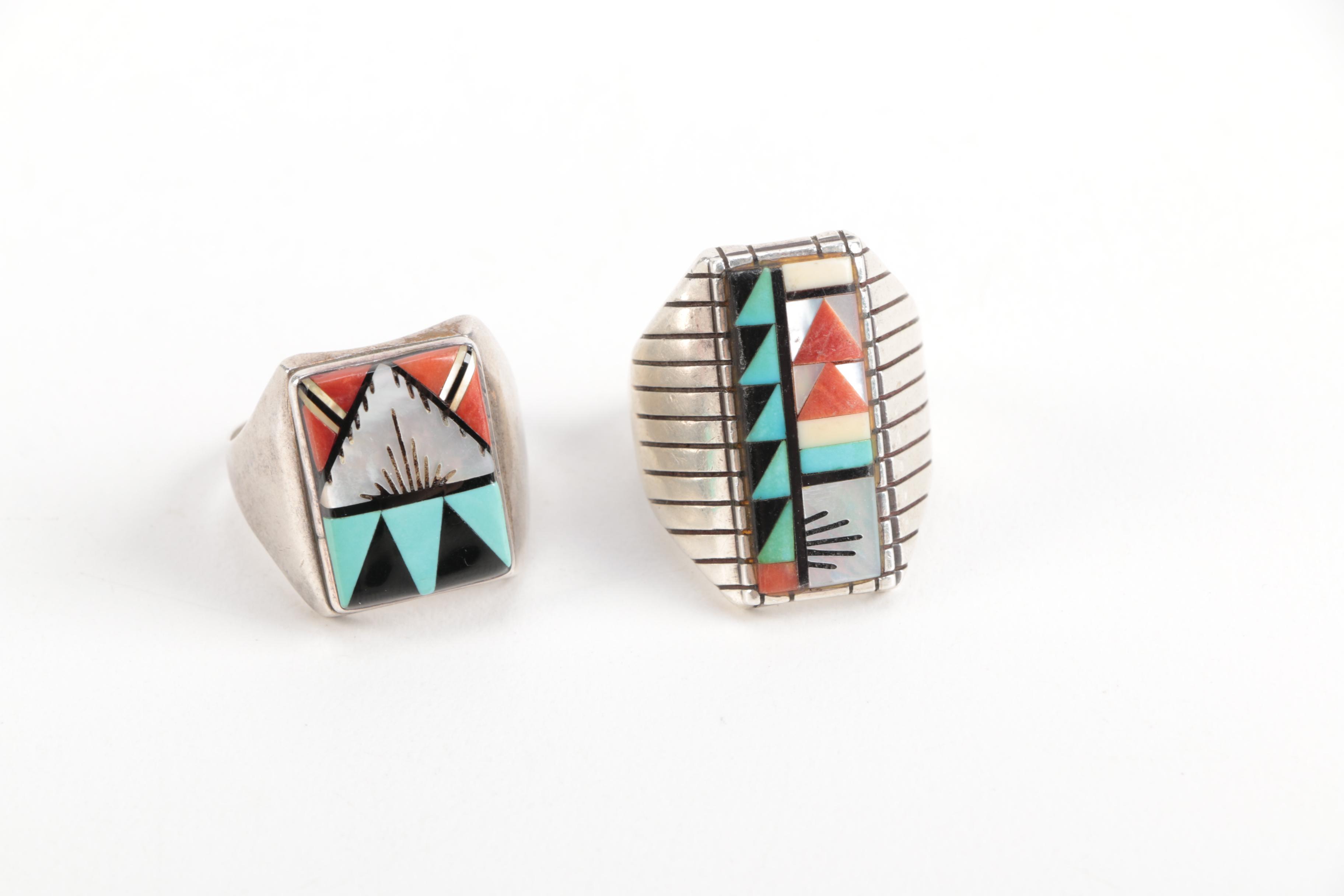 Southwestern Style Sterling Silver Gemstone Rings