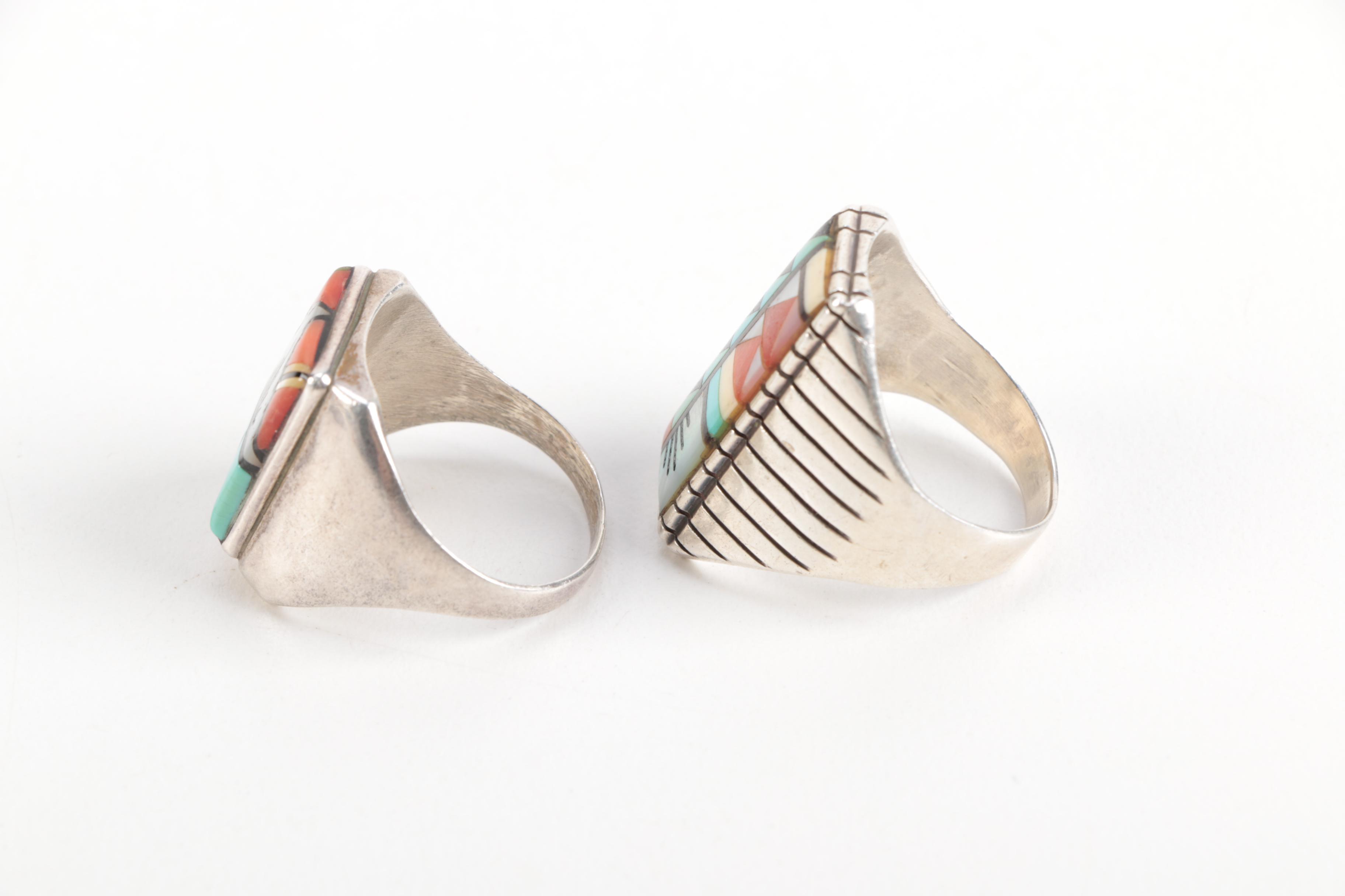 Southwestern Style Sterling Silver Gemstone Rings