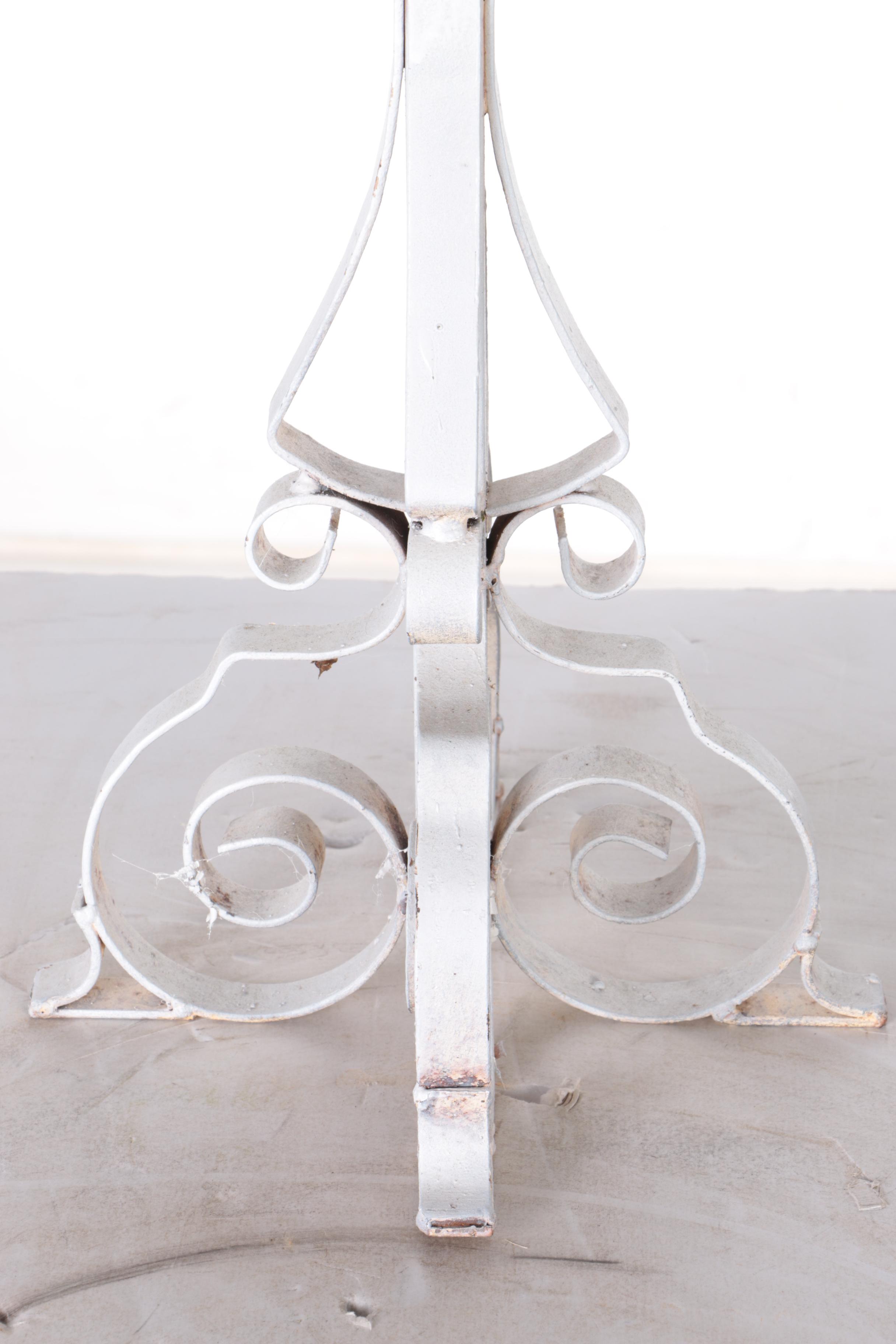 Vintage White Wrought Iron Outdoor Decor