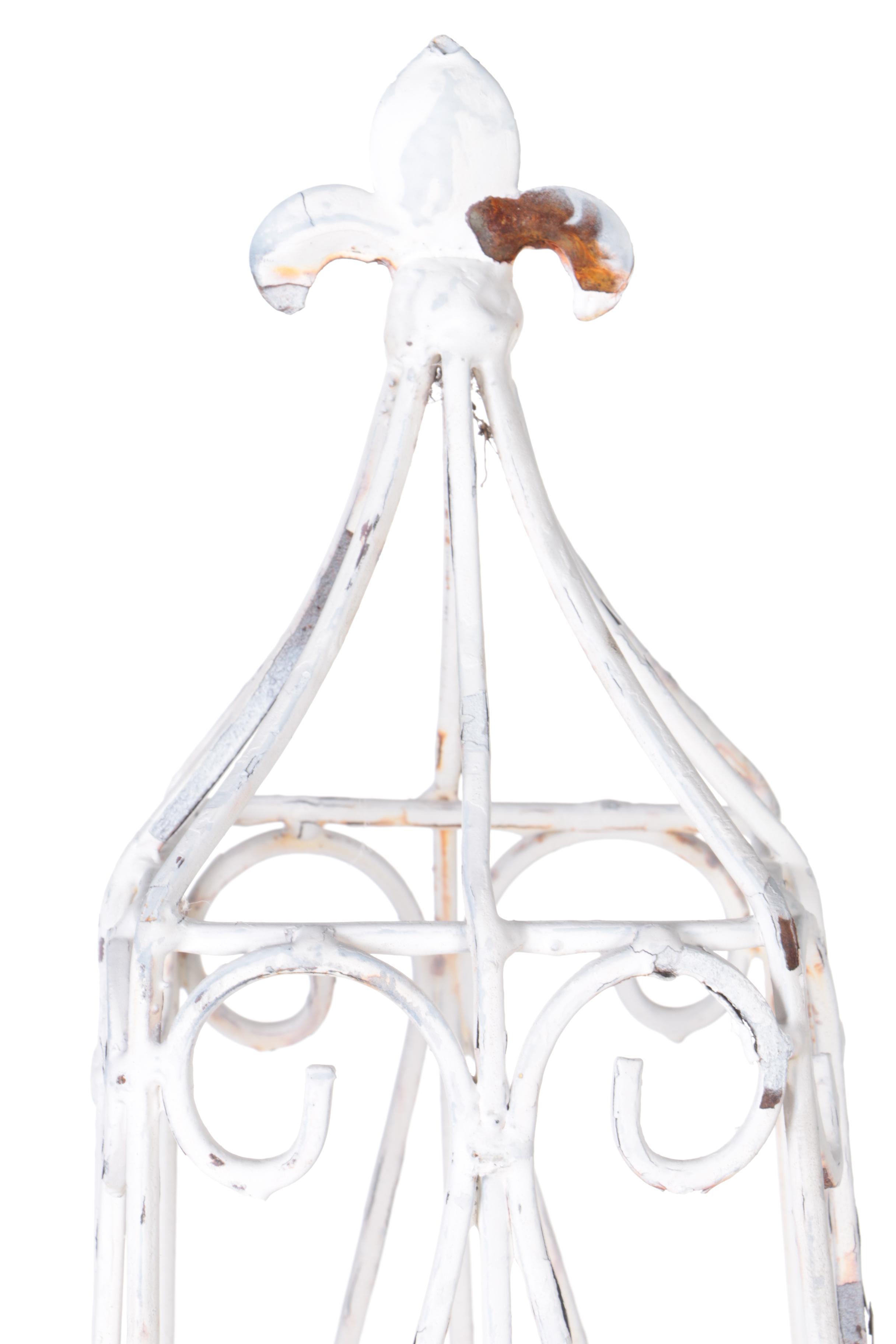 Vintage White Wrought Iron Outdoor Decor