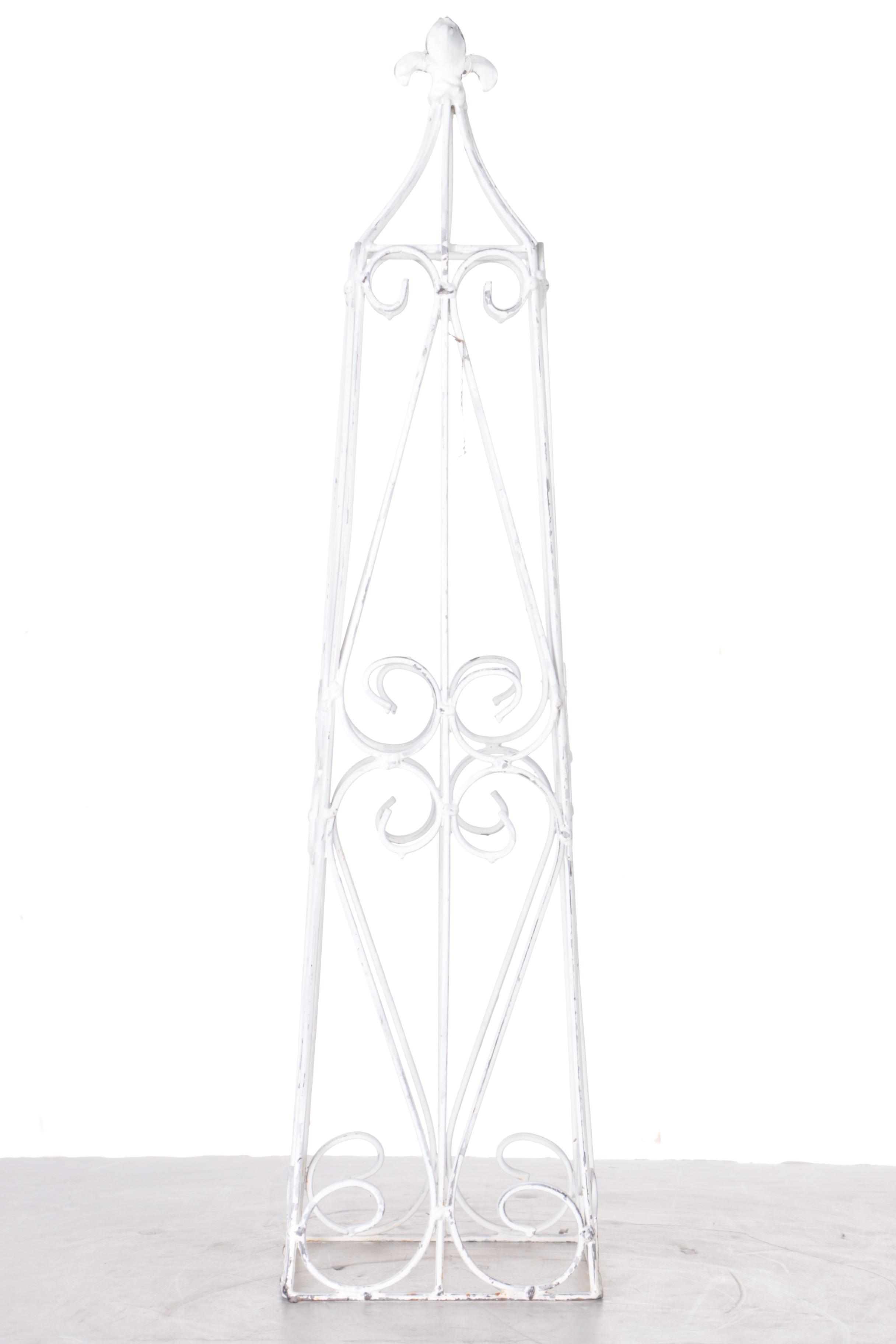 Vintage White Wrought Iron Outdoor Decor