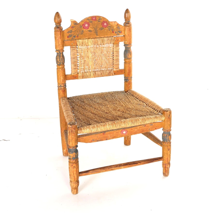 Antique Child's Rush Seat Chair