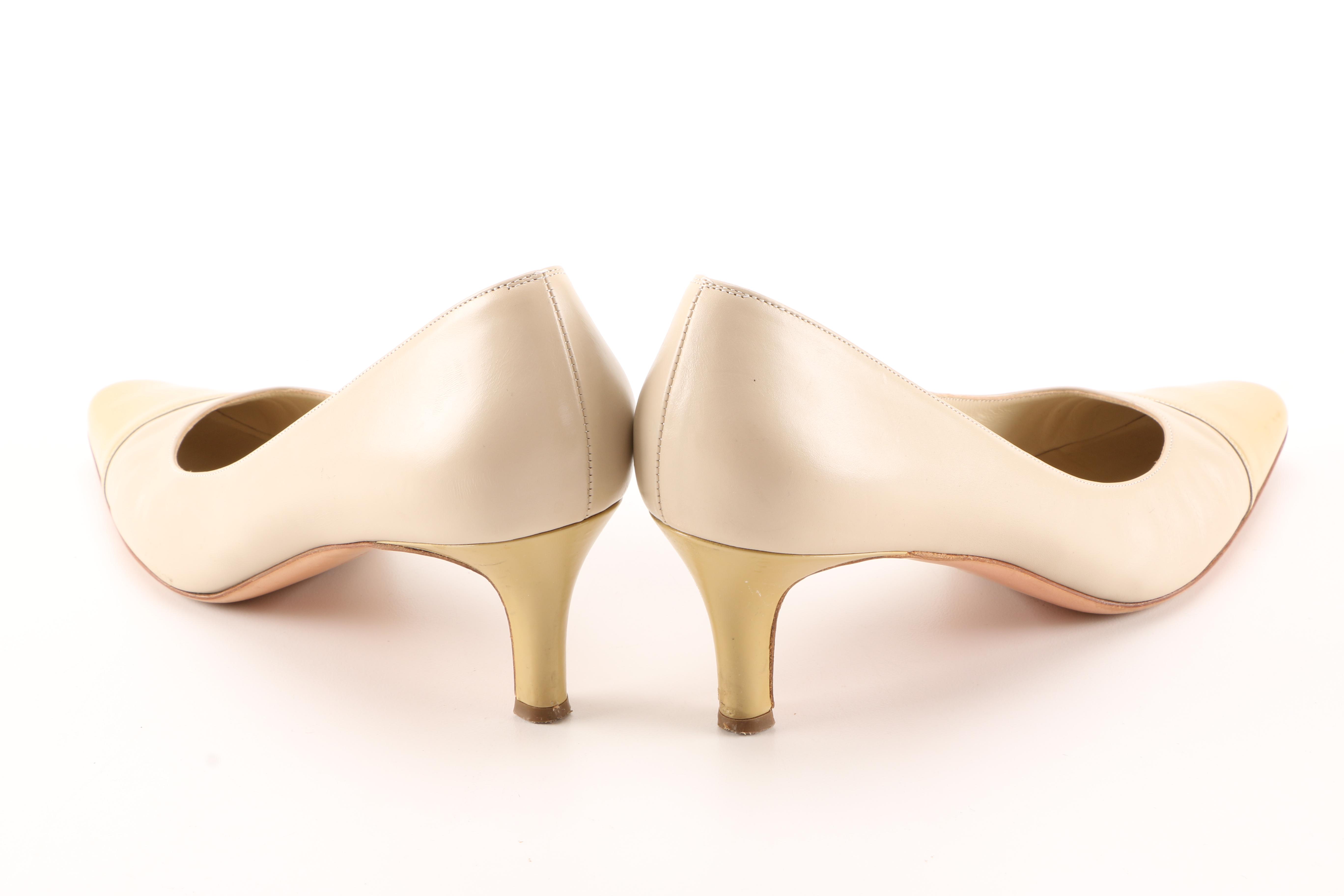 Salvatore Ferragamo Vintage Nude Color Block Heels