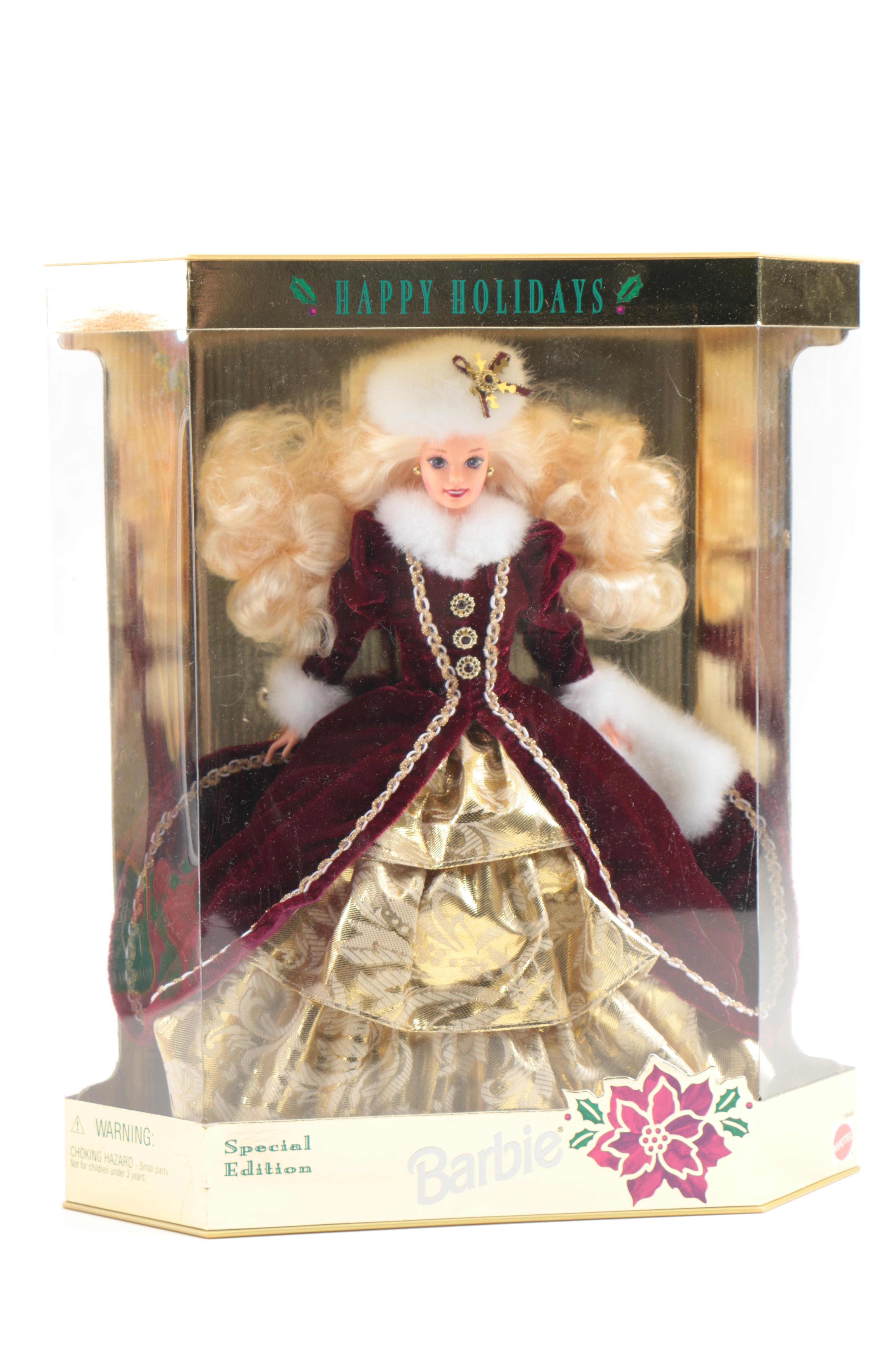 Pair of Holiday Barbies in Boxes