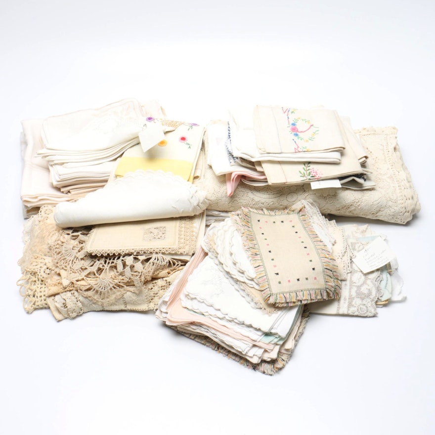 Vintage Linen Napkins, Tablecloths, and Placemats