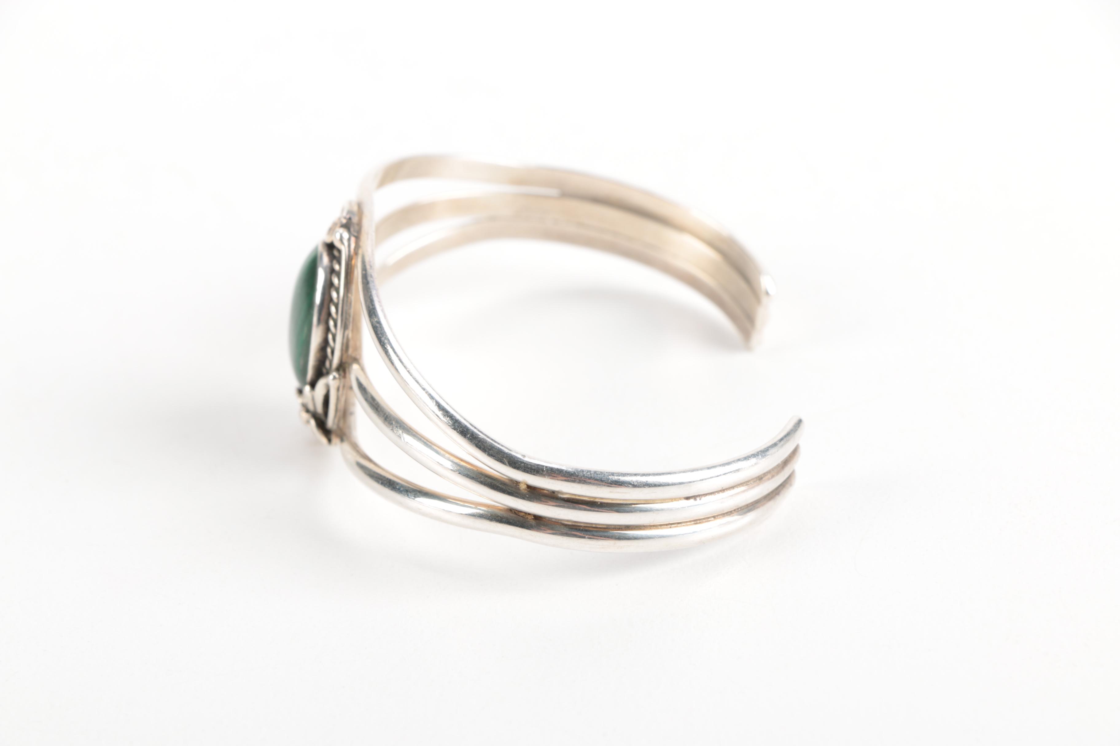 Southwestern Style Sterling Silver Malachite Jewelry