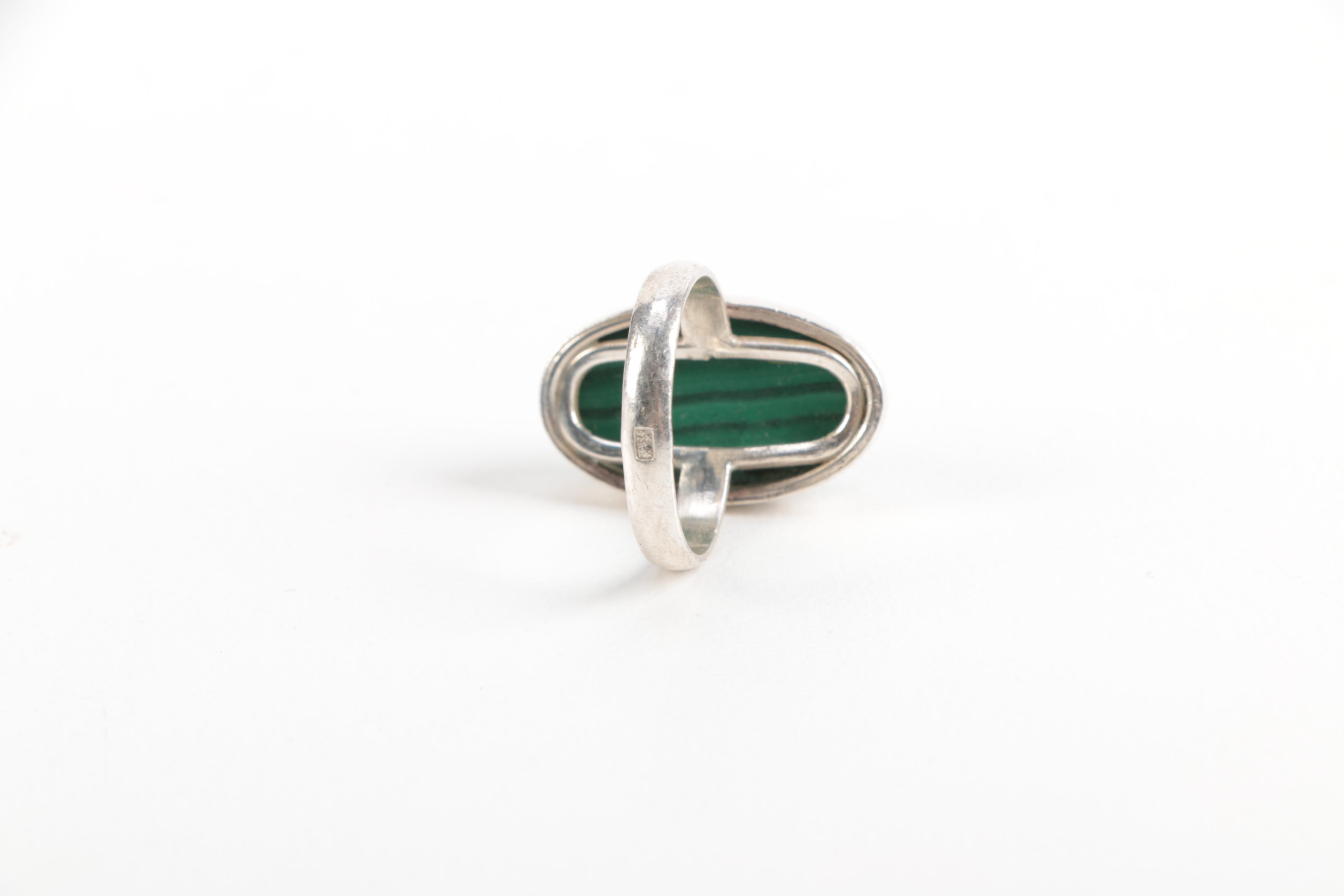 Southwestern Style Sterling Silver Malachite Jewelry