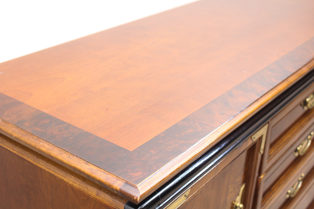 Asian Inspired Walnut Veneer Dresser by Broyhill