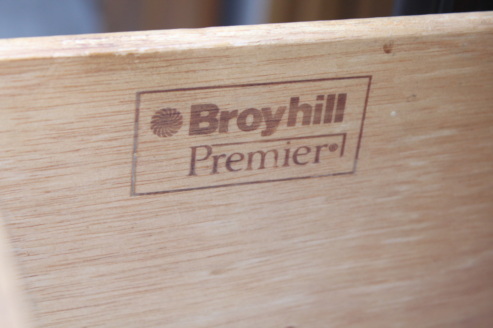 Asian Inspired Walnut Veneer Graduated Chest by Broyhill