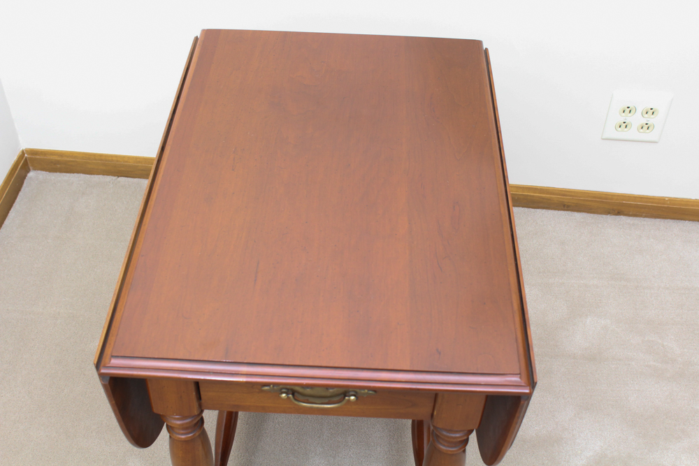 Cherry Drop Leaf Side Table by Ethan Allen