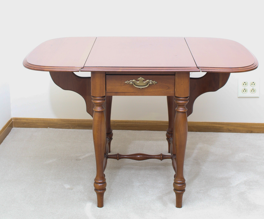 Cherry Drop Leaf Side Table by Ethan Allen
